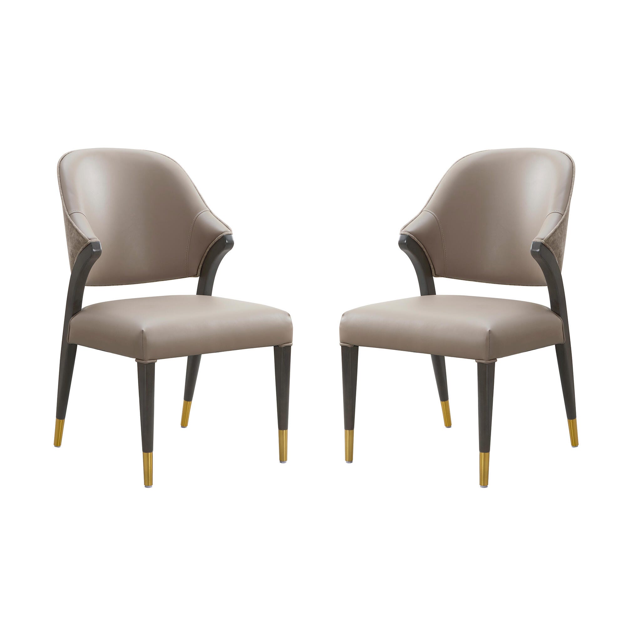 Manhattan Comfort Collette Dining Chair, Taupe, large