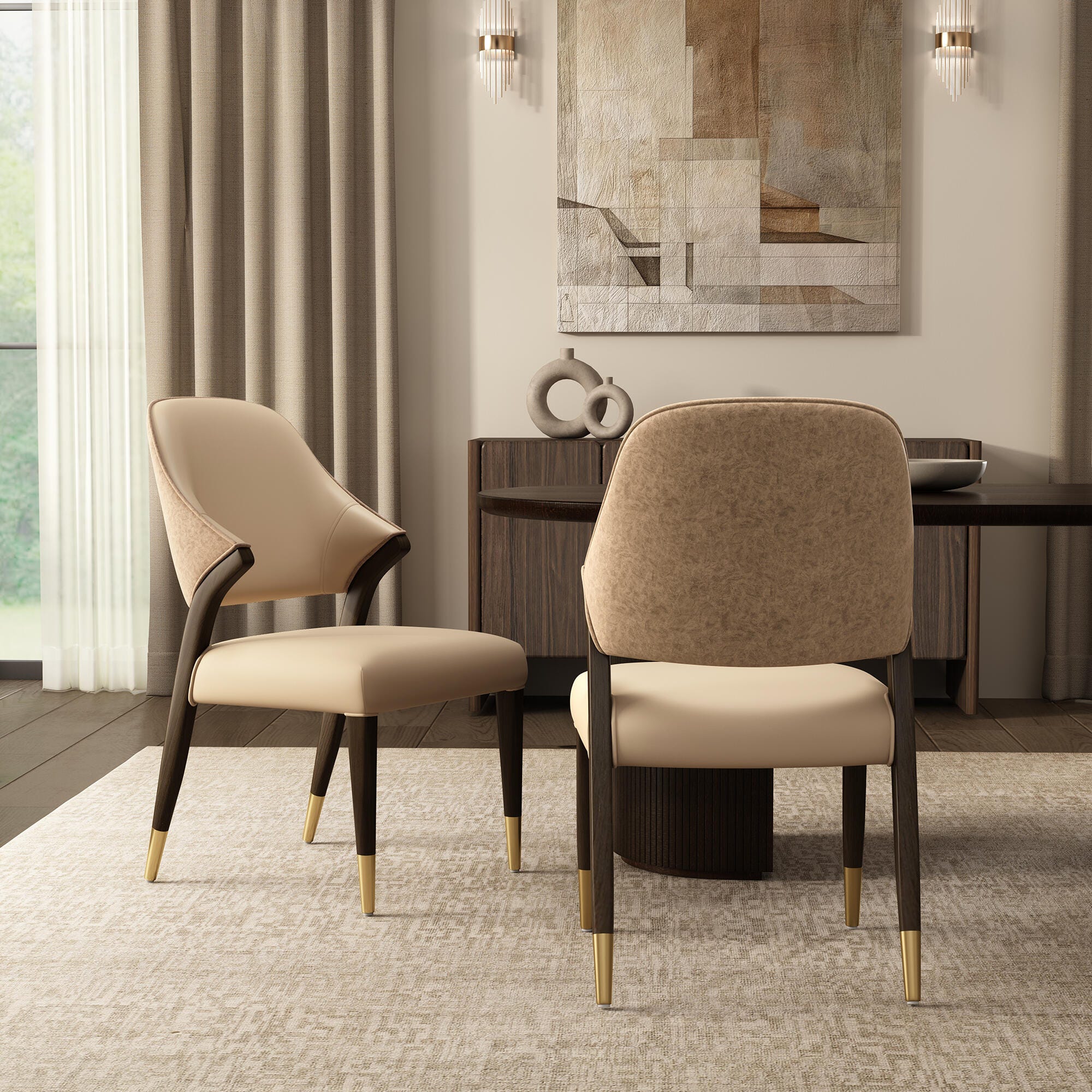 Manhattan Comfort Collette Dining Chair, Tan, rollover