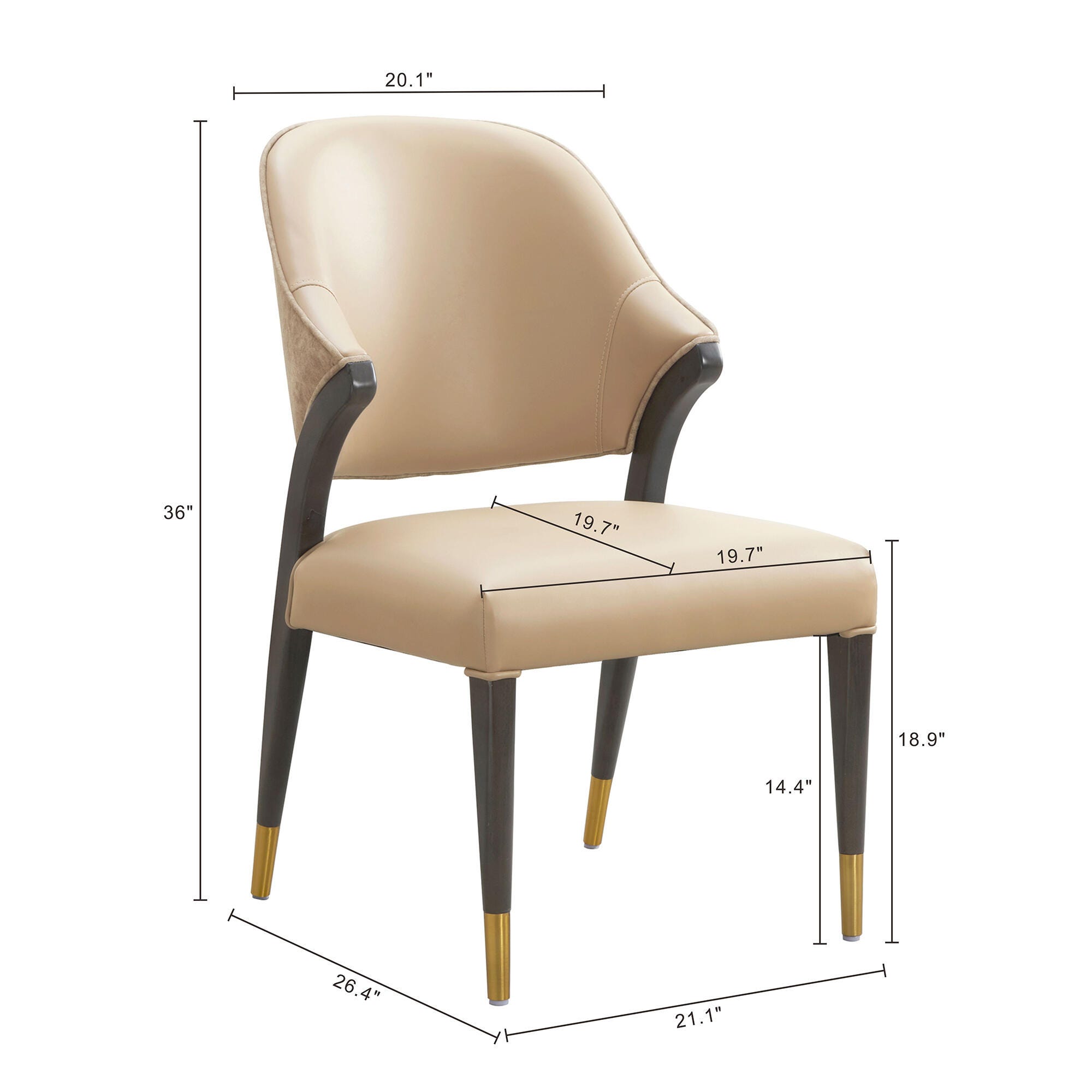 Manhattan Comfort Collette Dining Chair, Tan, large
