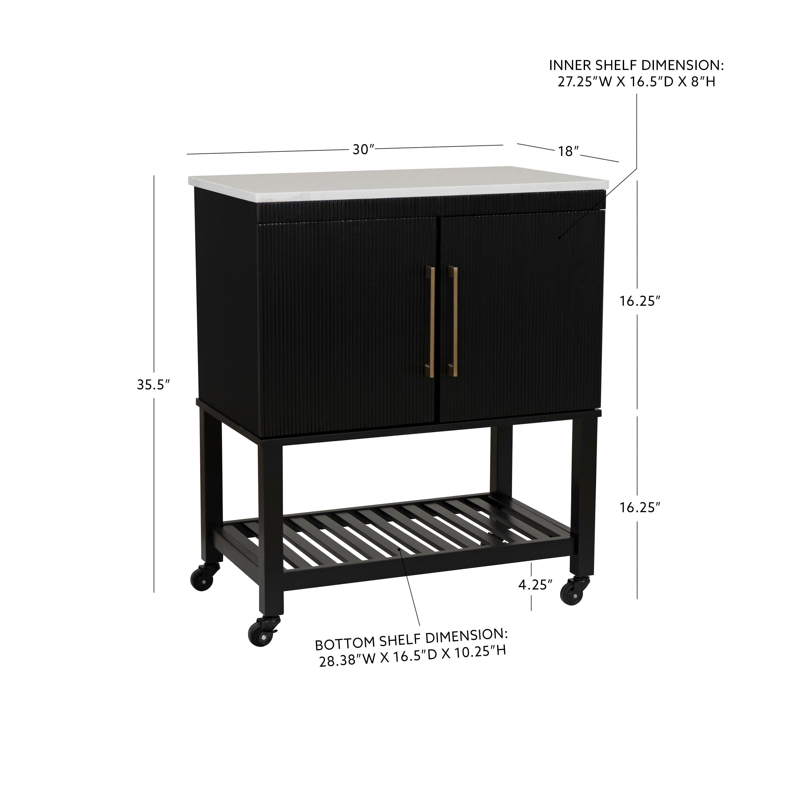 Linon Kip Solid Kitchen Cart, , large