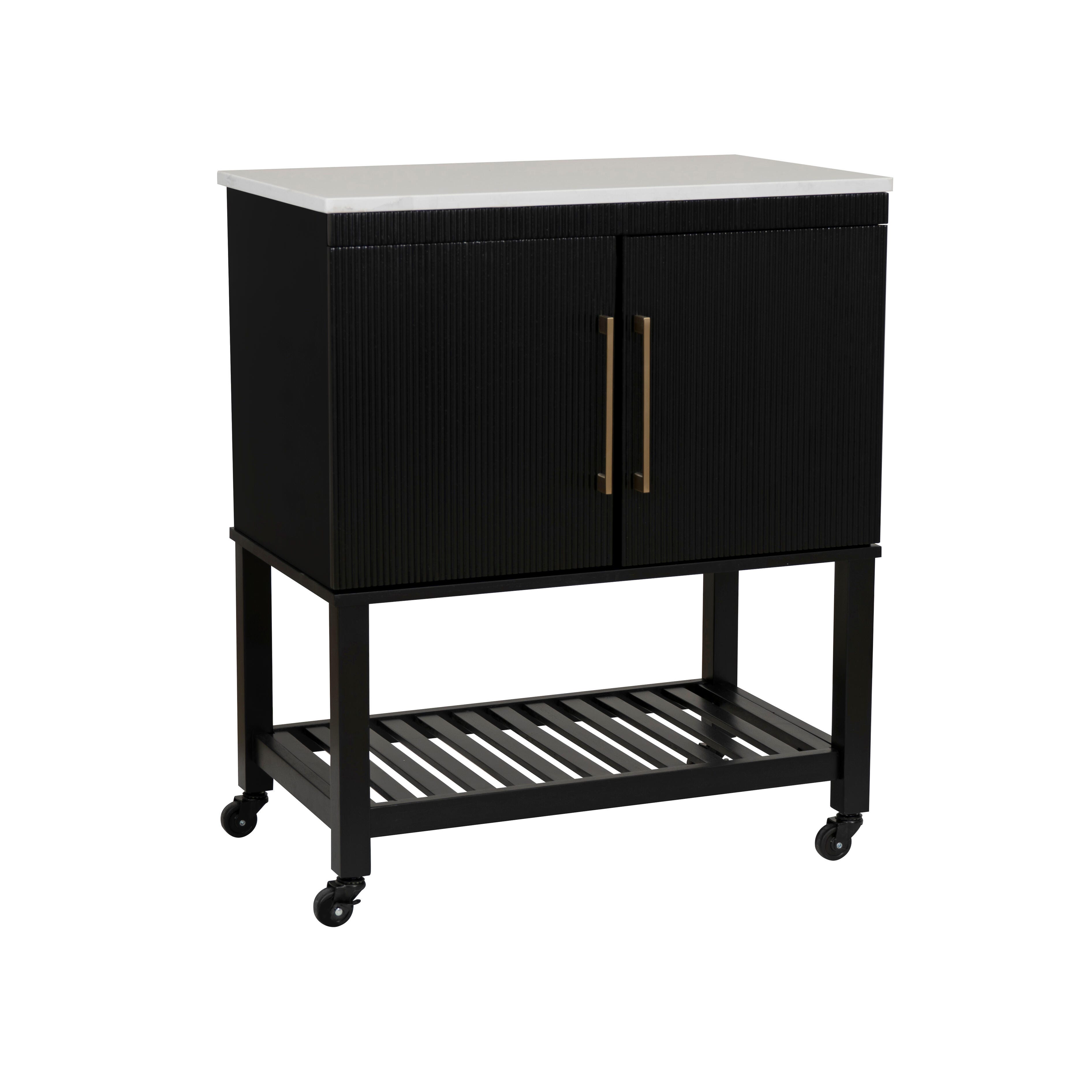 Linon Kip Solid Kitchen Cart, , large