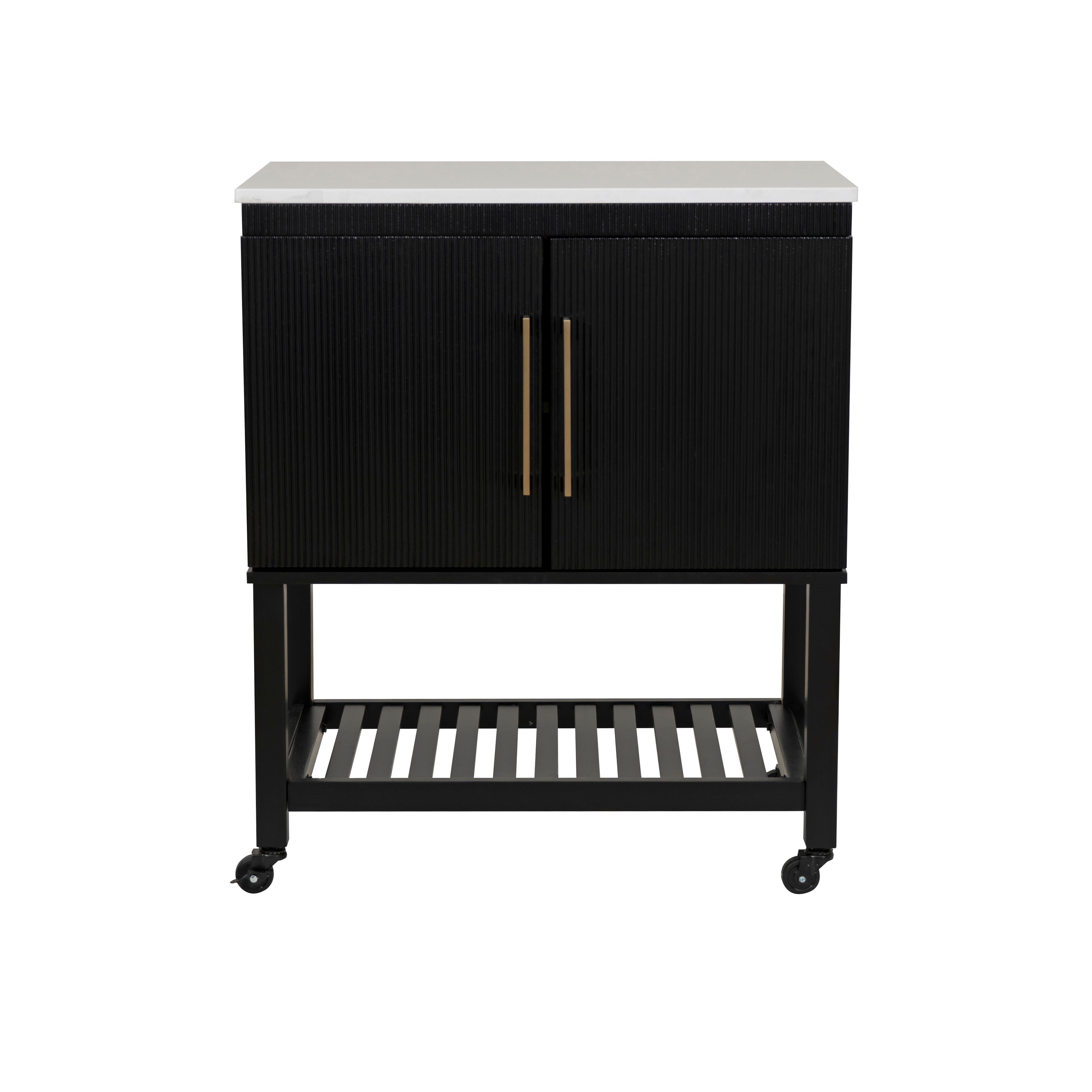 Linon Kip Solid Kitchen Cart, , large