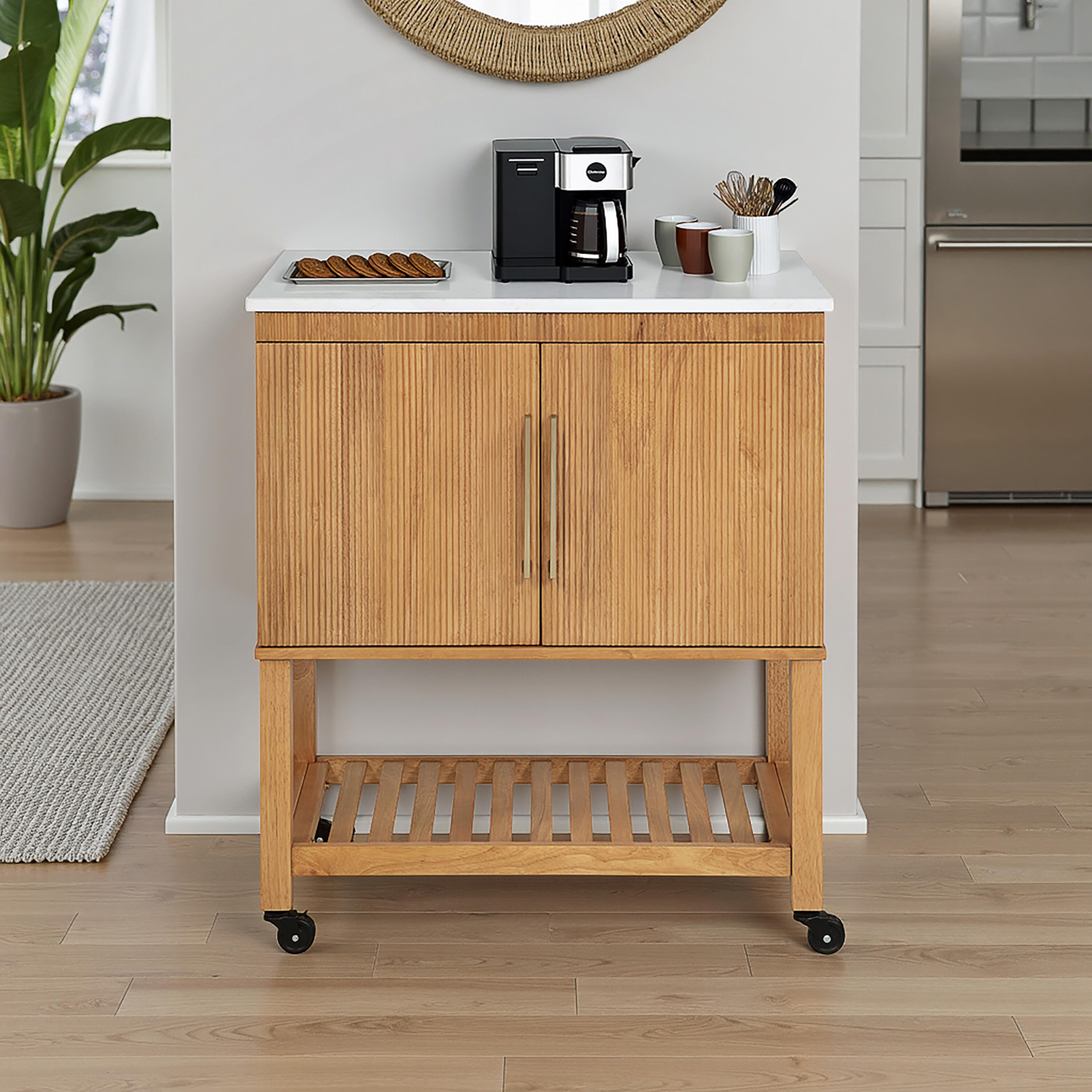 Linon Kip Kitchen Cart, , rollover