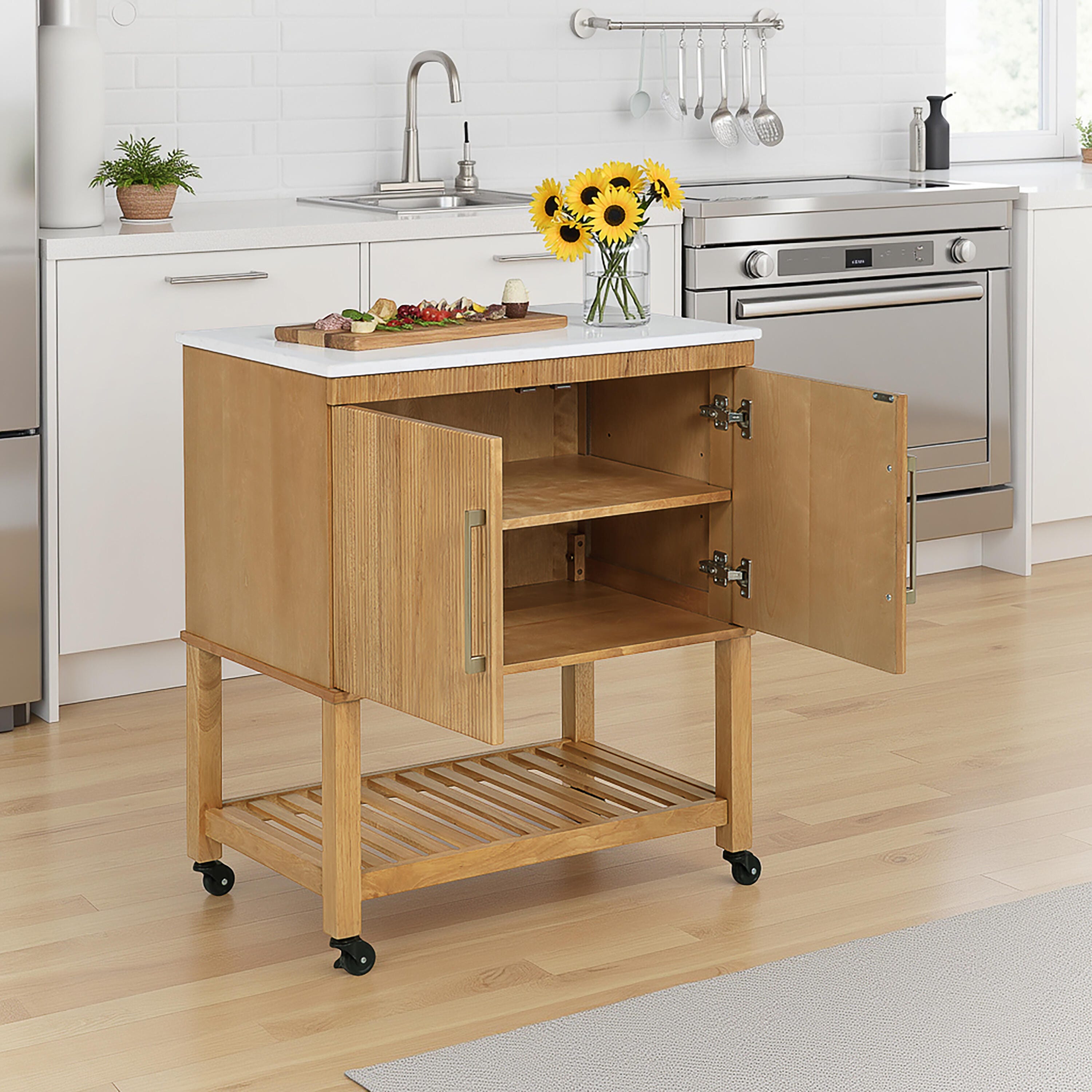 Linon Kip Kitchen Cart, , large