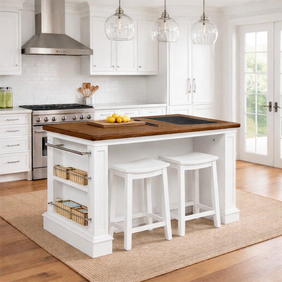 Linon 3-Piece Kitchen Island and Stool Set, , rollover