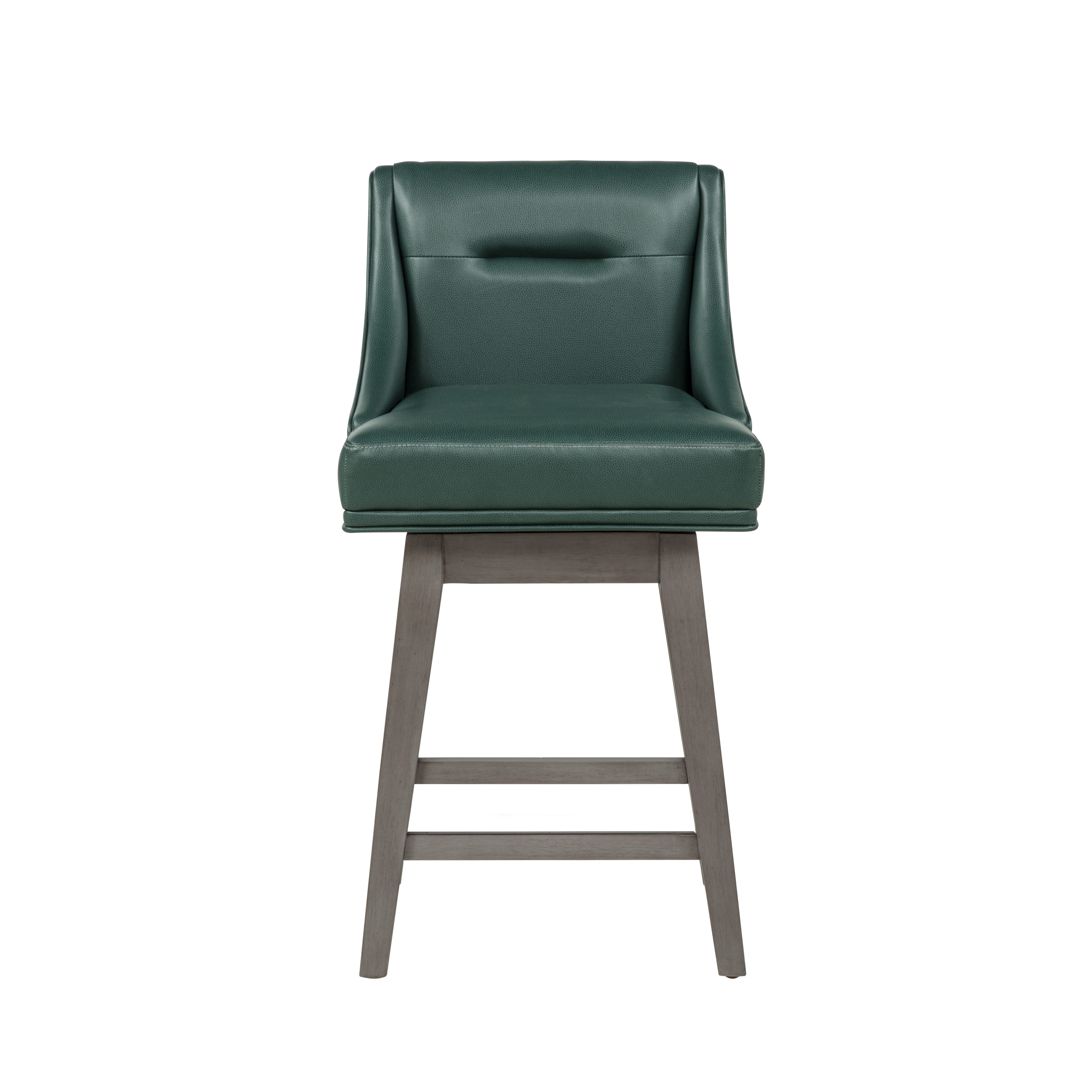 Linon Bastille Counter Height Bar Stool, Dark Green/Gray, large