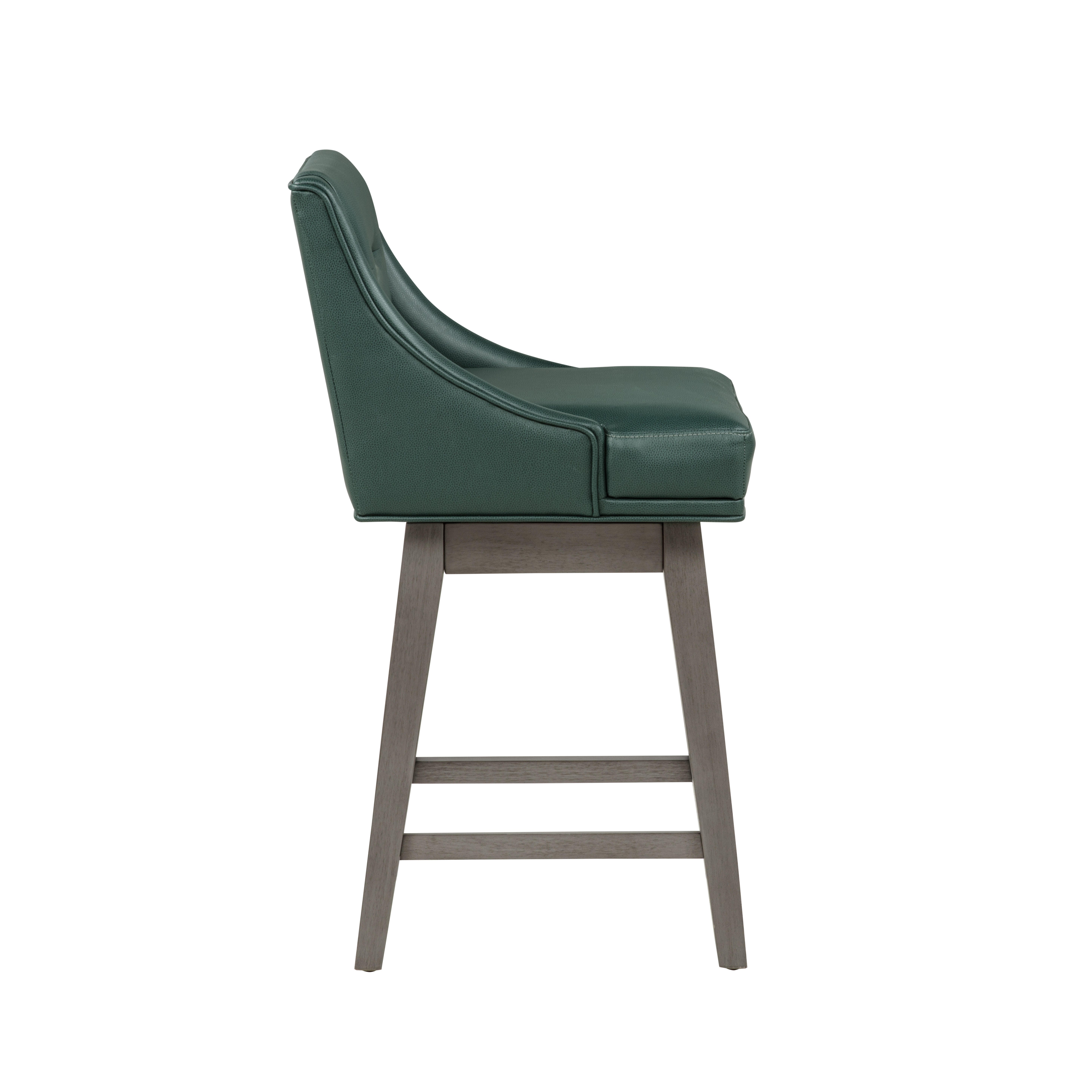 Linon Bastille Counter Height Bar Stool, Dark Green/Gray, large