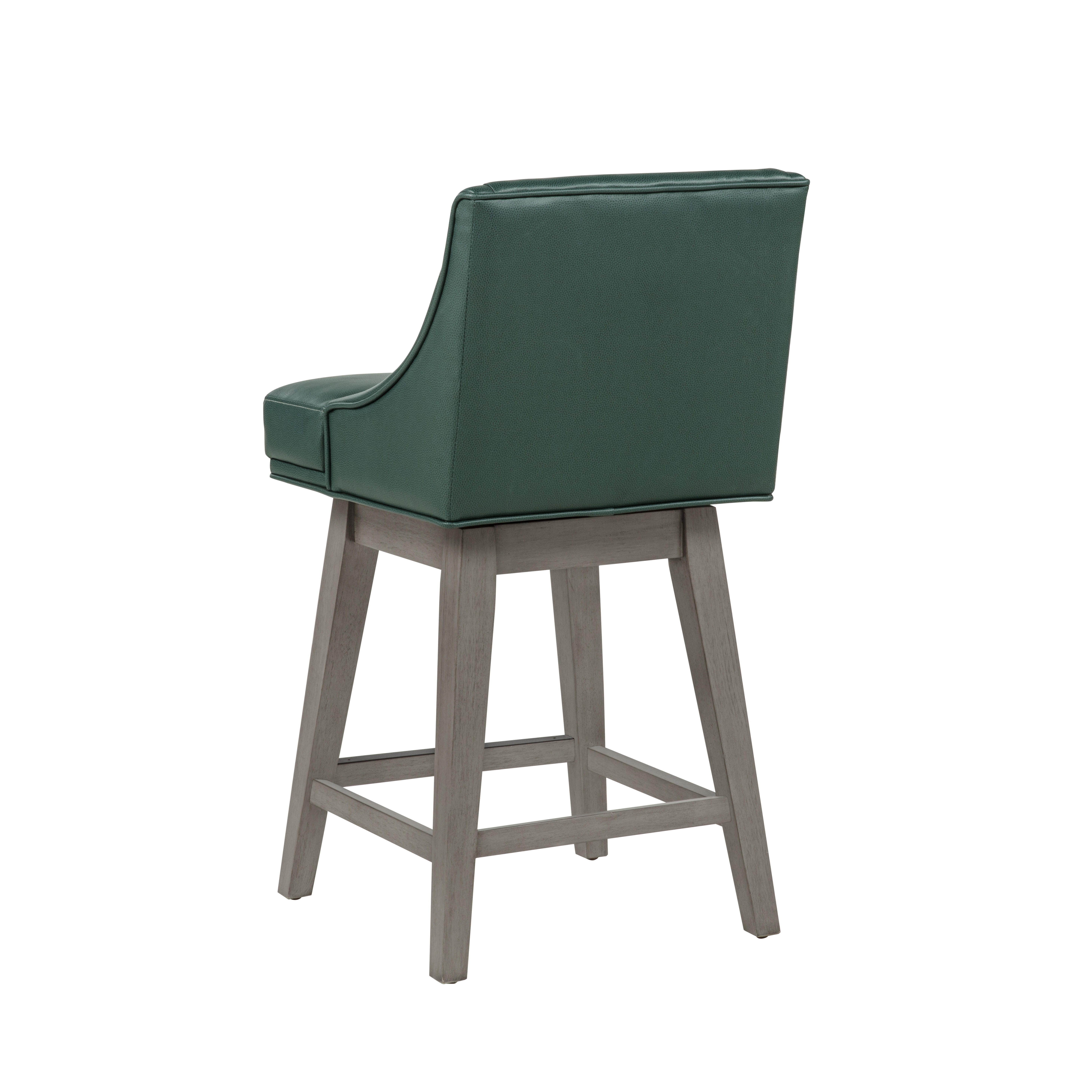 Linon Bastille Counter Height Bar Stool, Dark Green/Gray, large