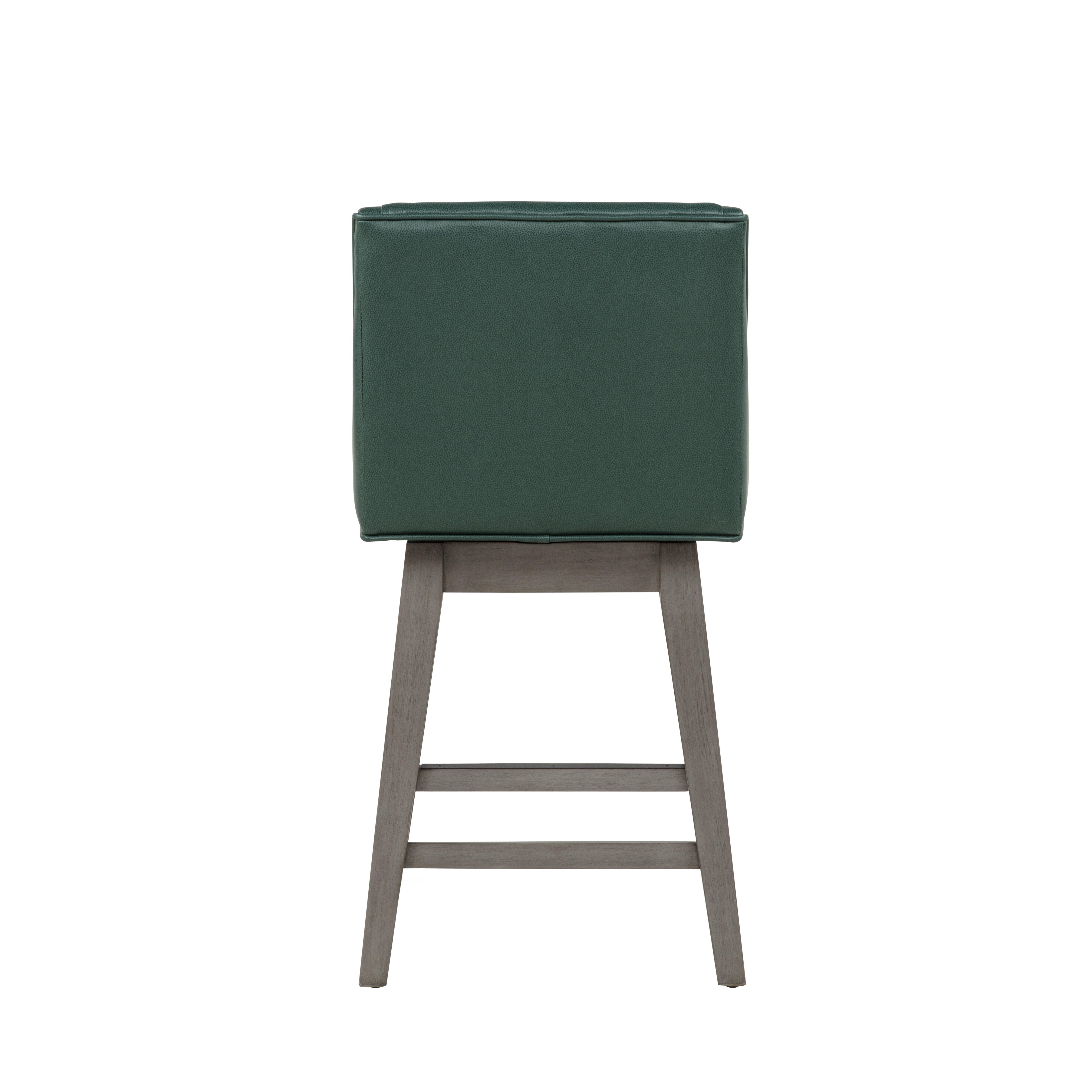 Linon Bastille Counter Height Bar Stool, Dark Green/Gray, large