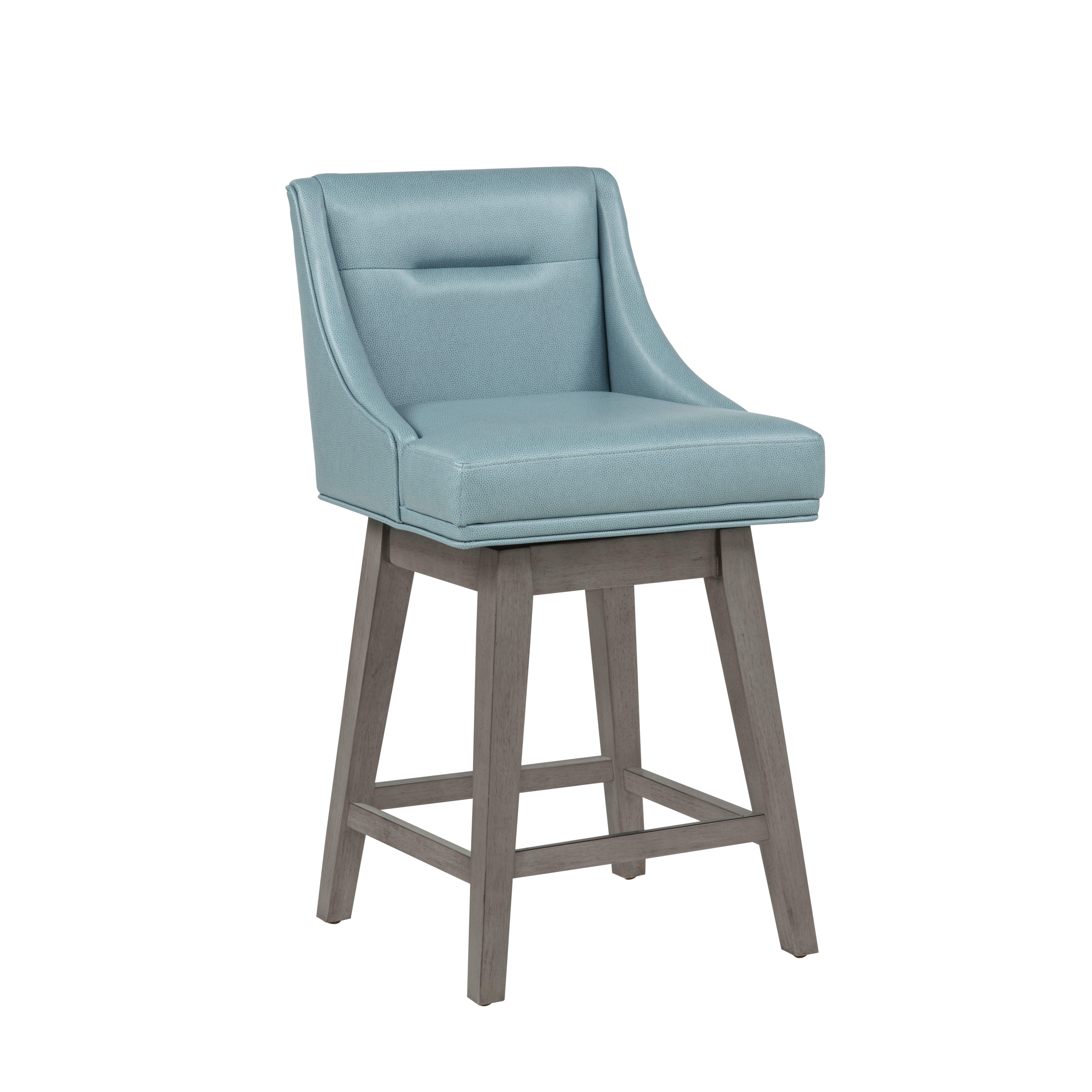 Linon Bastille Counter Height Bar Stool, Light Blue/Gray, large