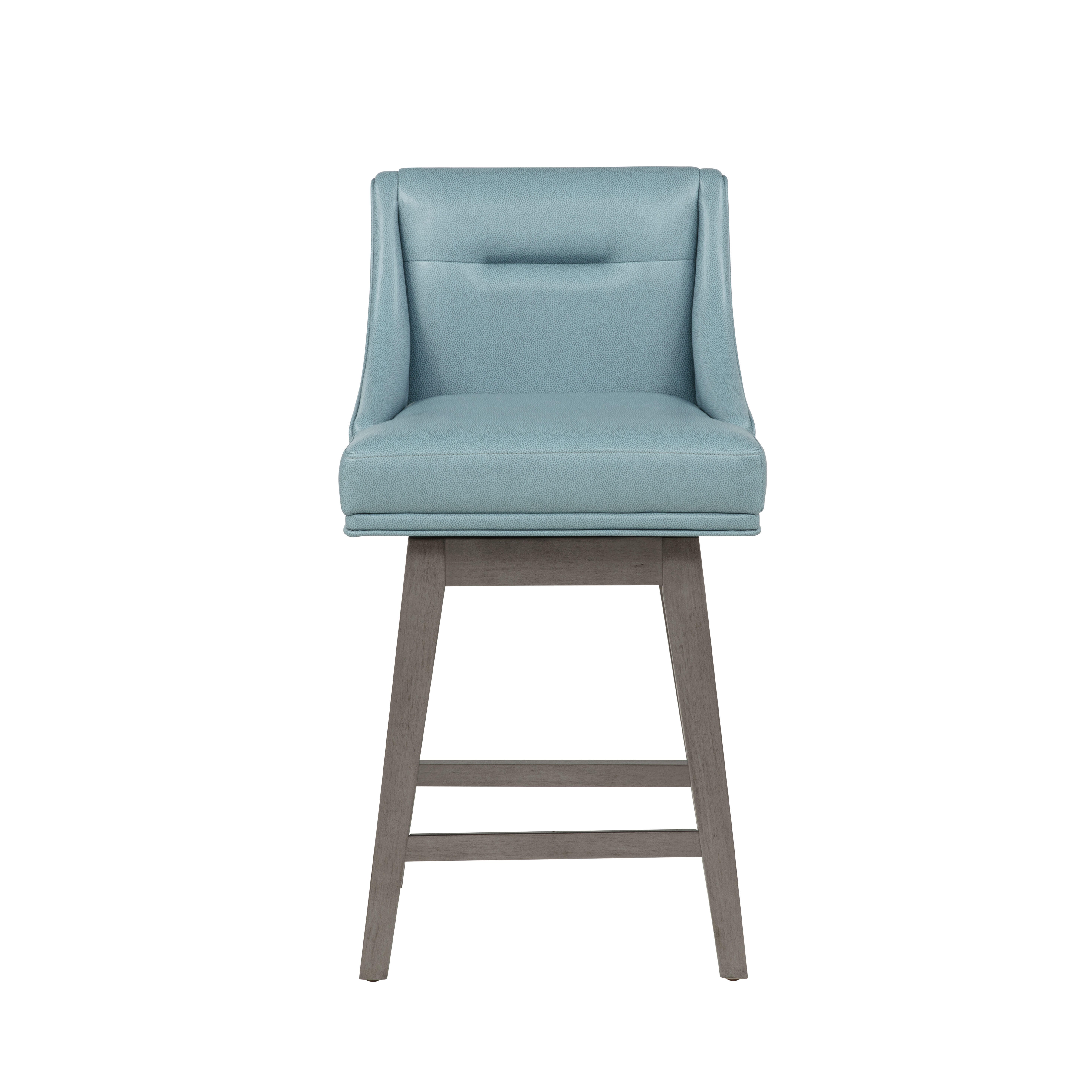 Linon Bastille Counter Height Bar Stool, Light Blue/Gray, large