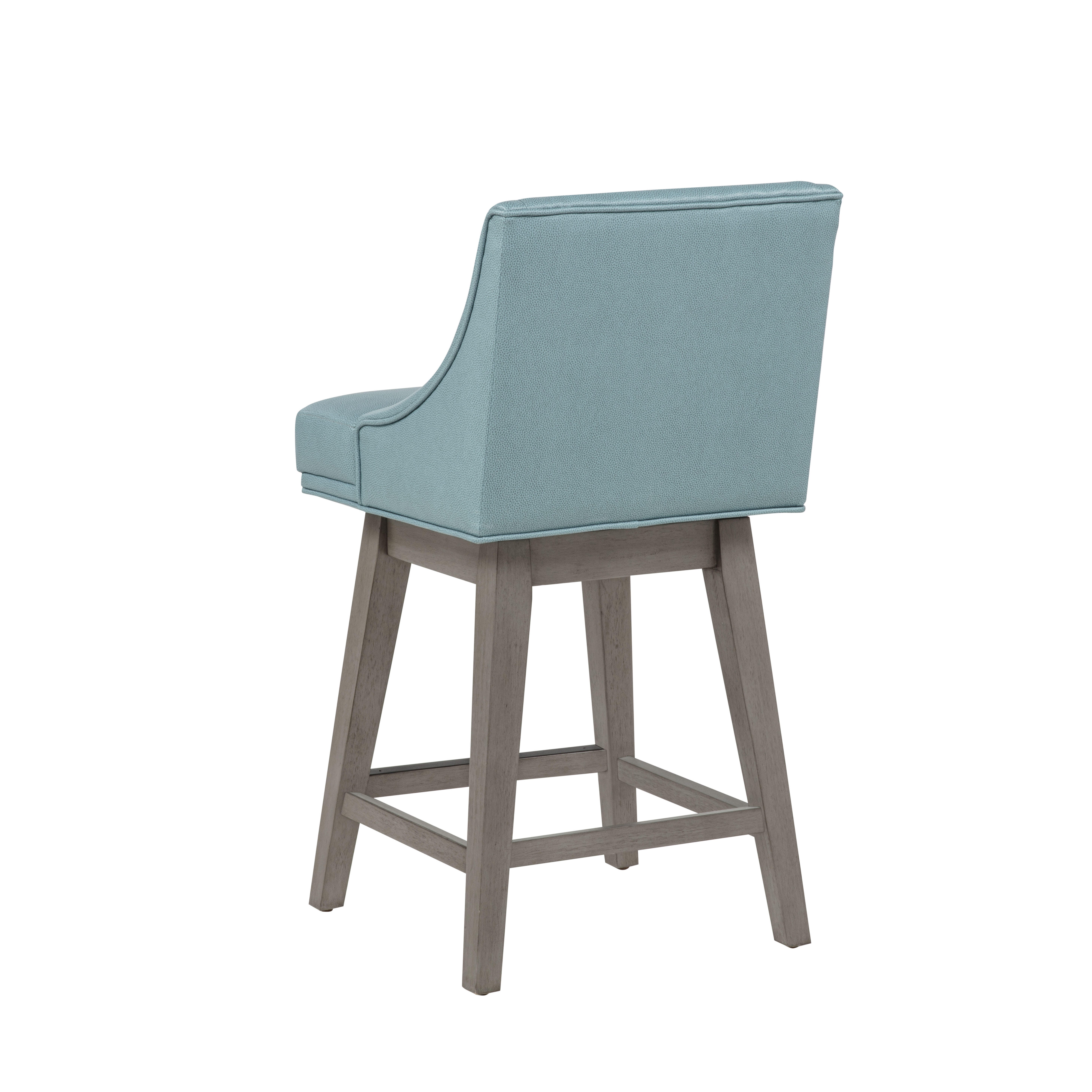 Linon Bastille Counter Height Bar Stool, Light Blue/Gray, large