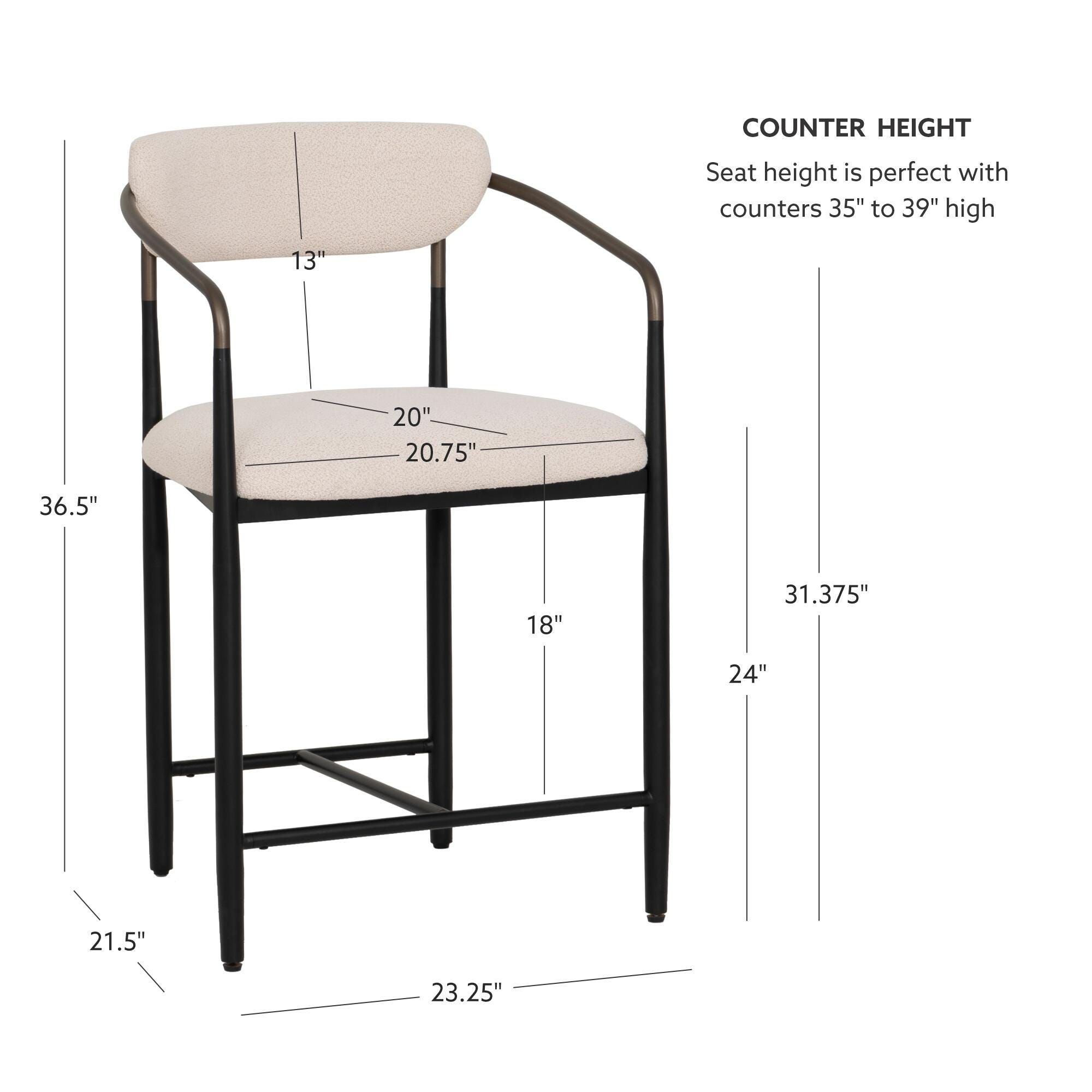 Linon Bonlyn Counter Height Bar Stool (Set of 2), , large