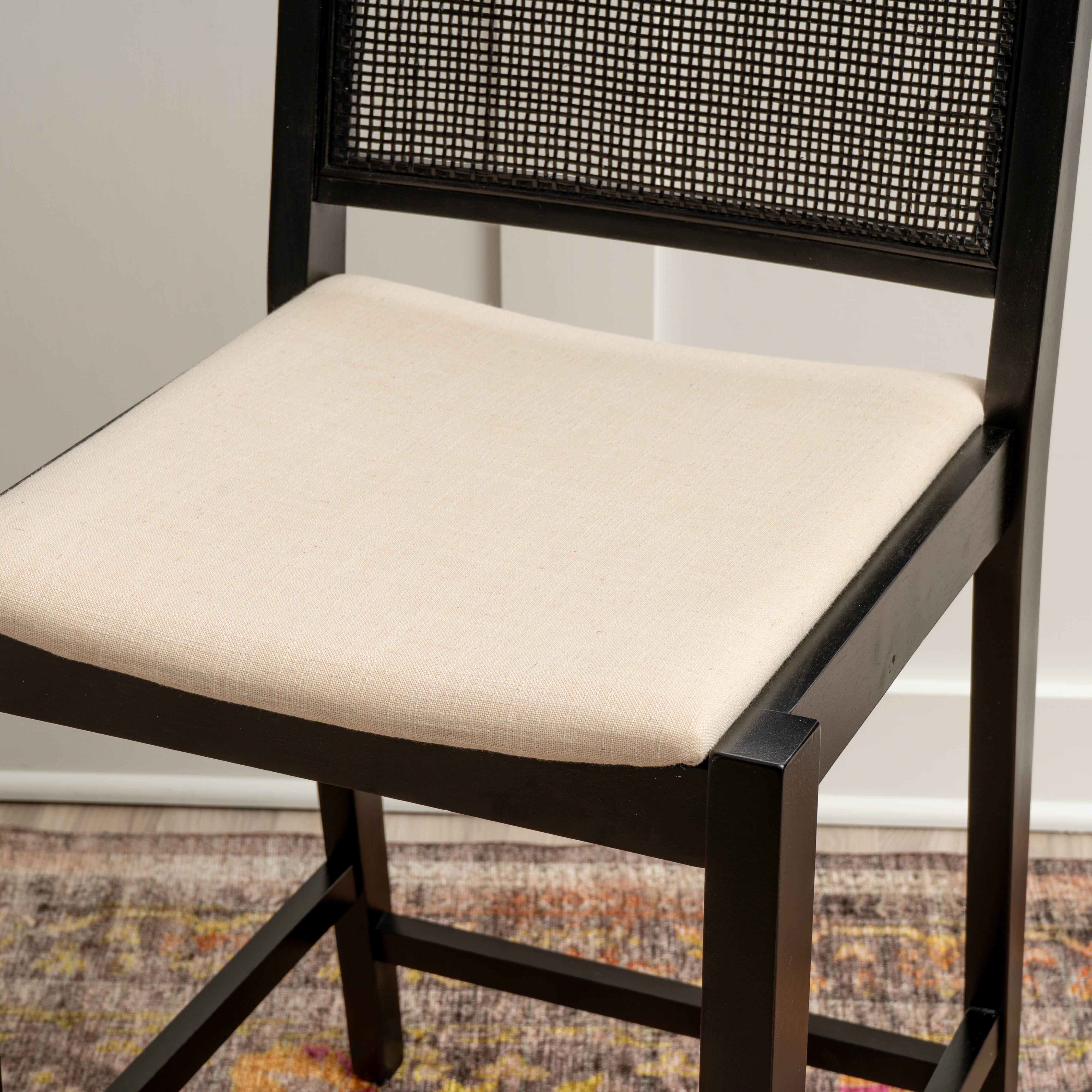 Linon Pacey Counter Height Bar Stool (Set of 2), Black, large