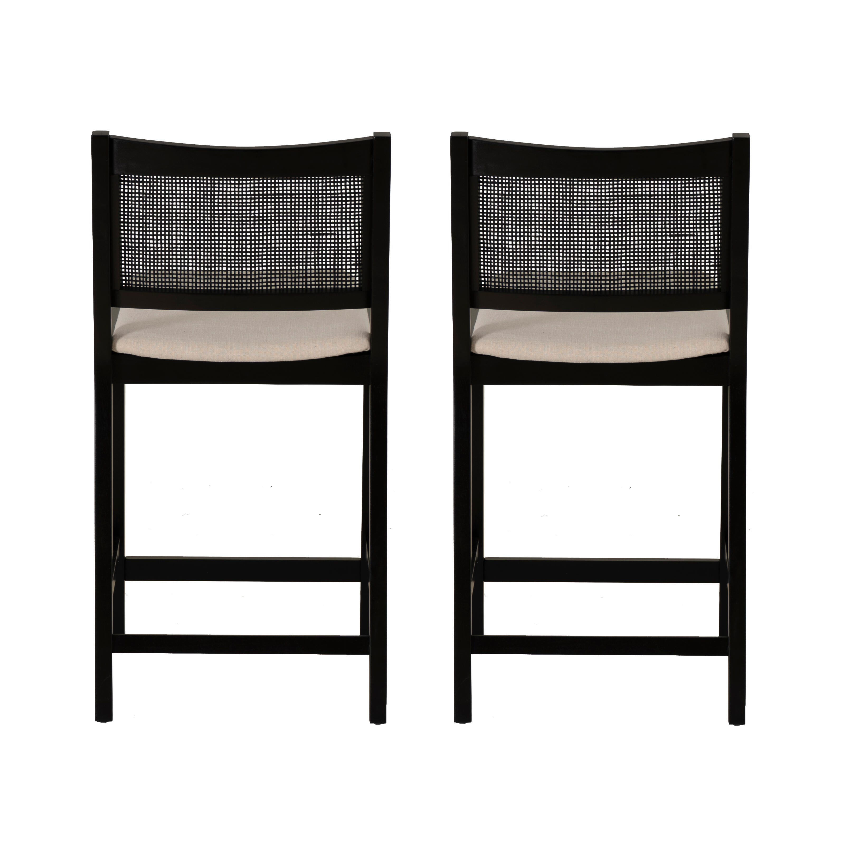 Linon Pacey Counter Height Bar Stool (Set of 2), Black, large