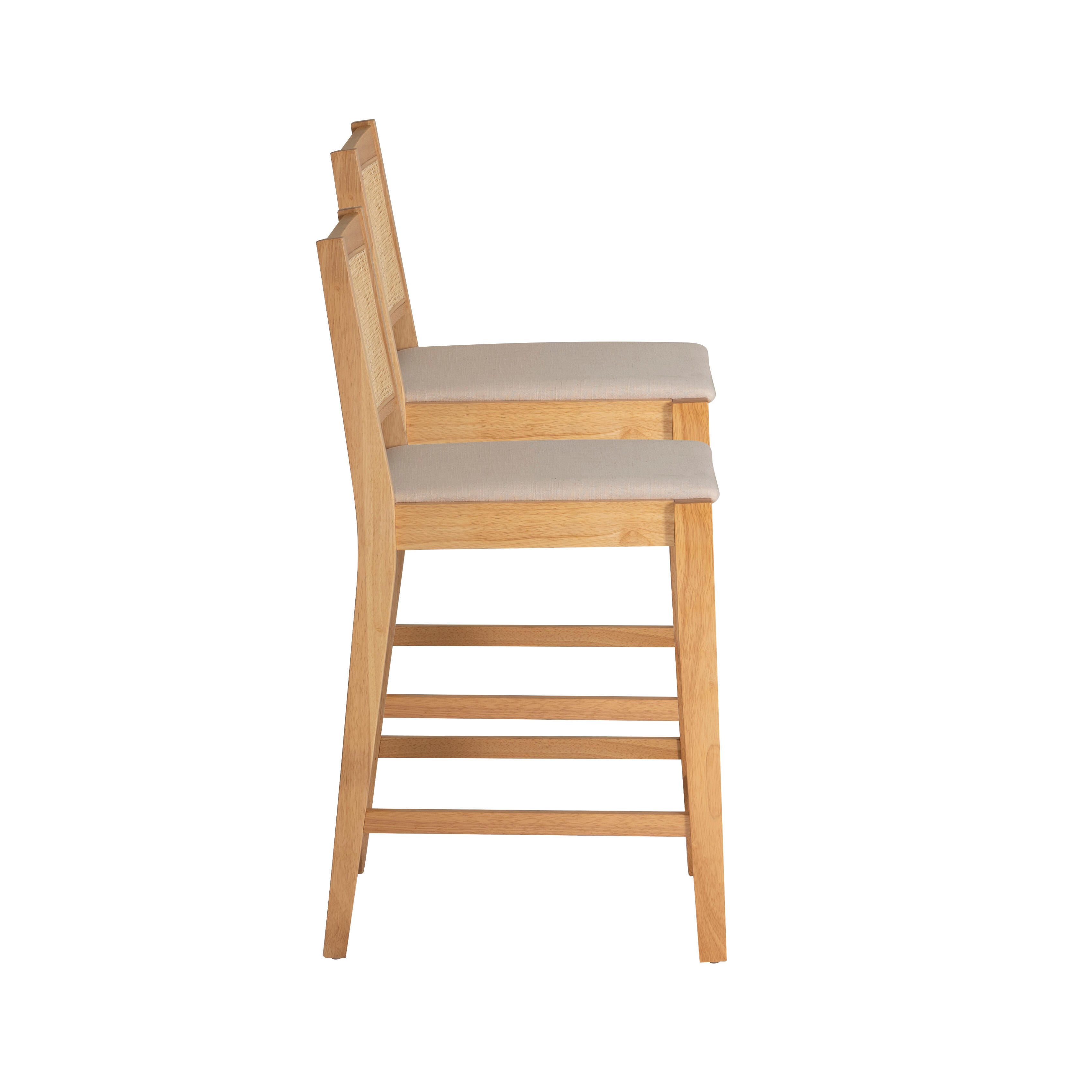 Linon Pacey Counter Height Bar Stool (Set of 2), Natural, large