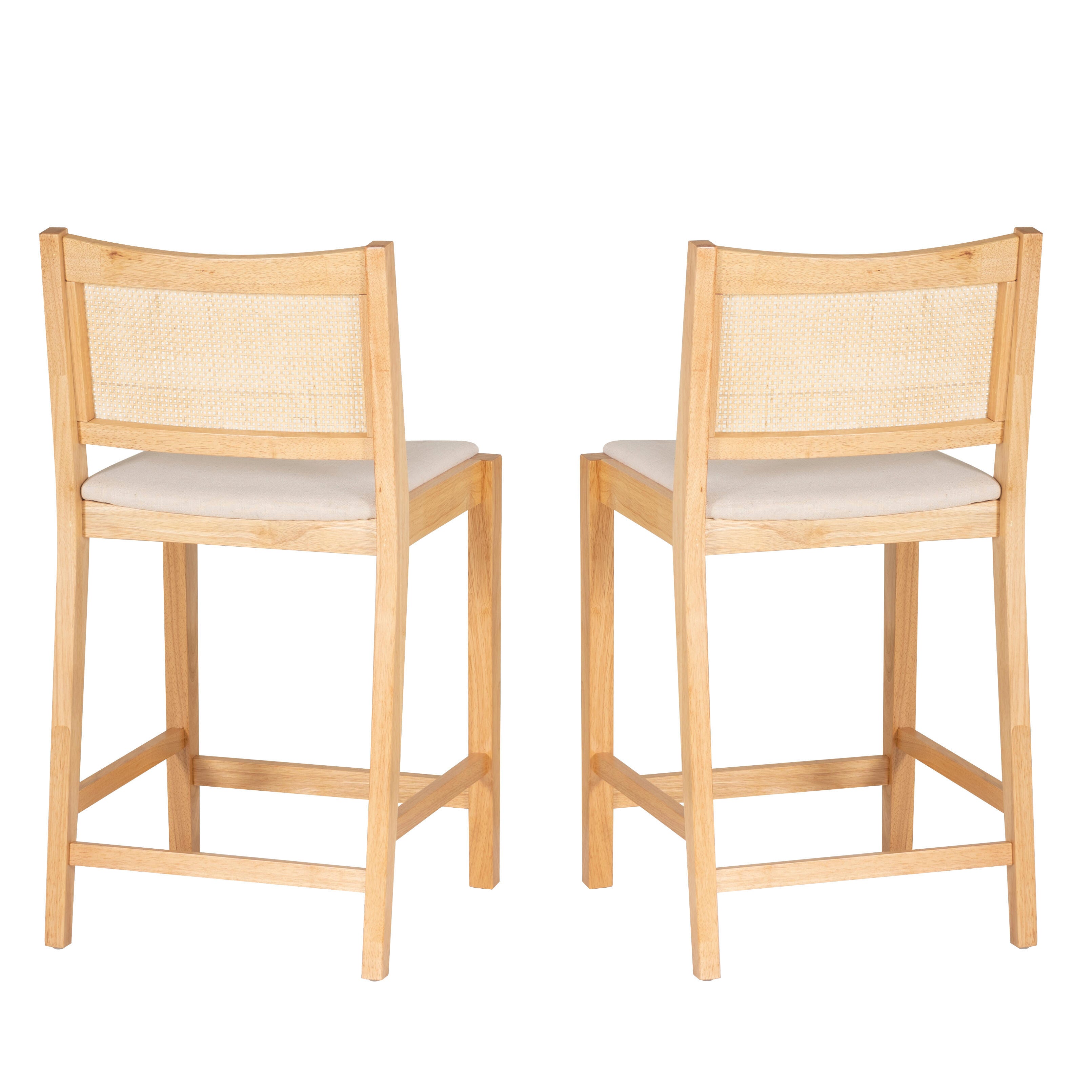 Linon Pacey Counter Height Bar Stool (Set of 2), Natural, large