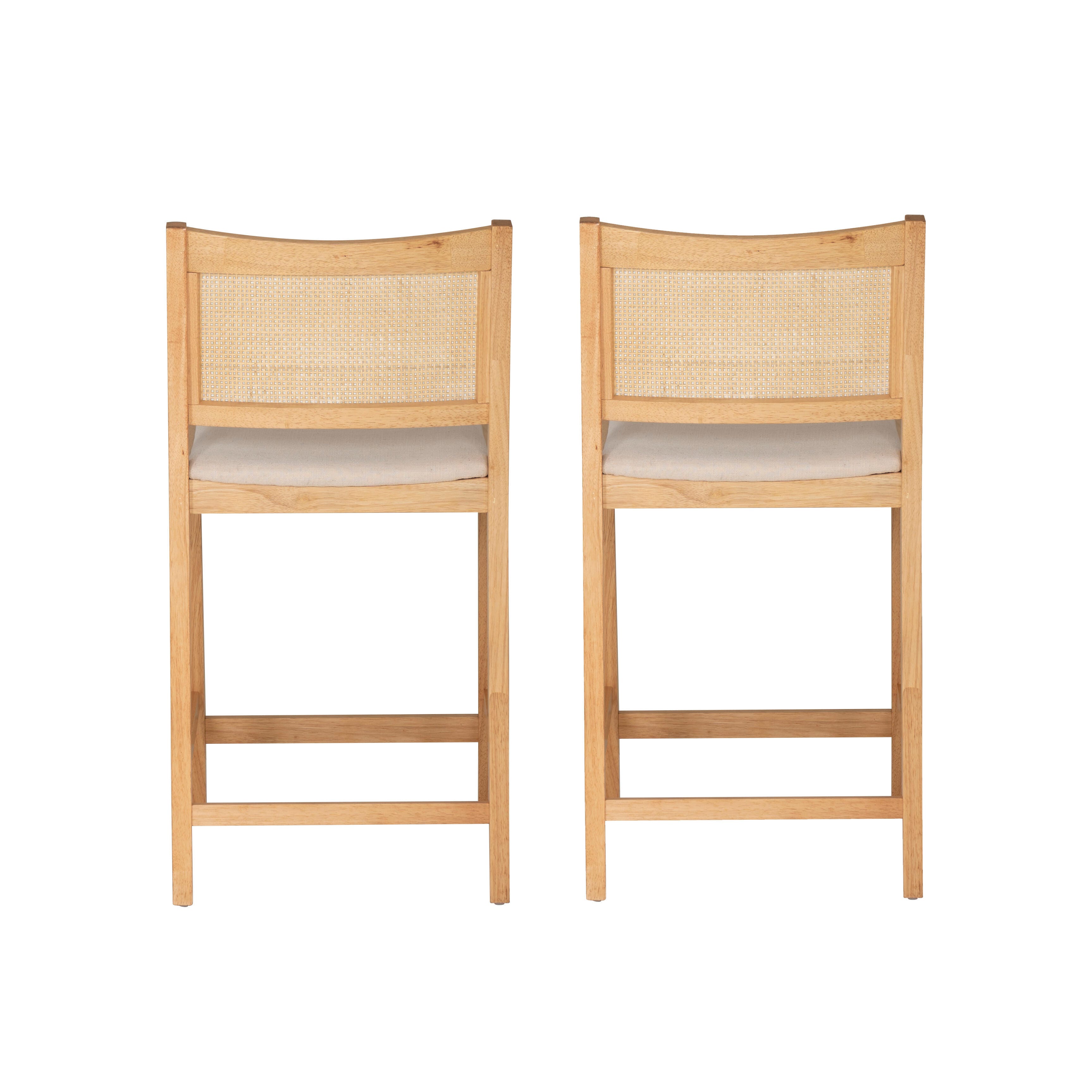 Linon Pacey Counter Height Bar Stool (Set of 2), Natural, large