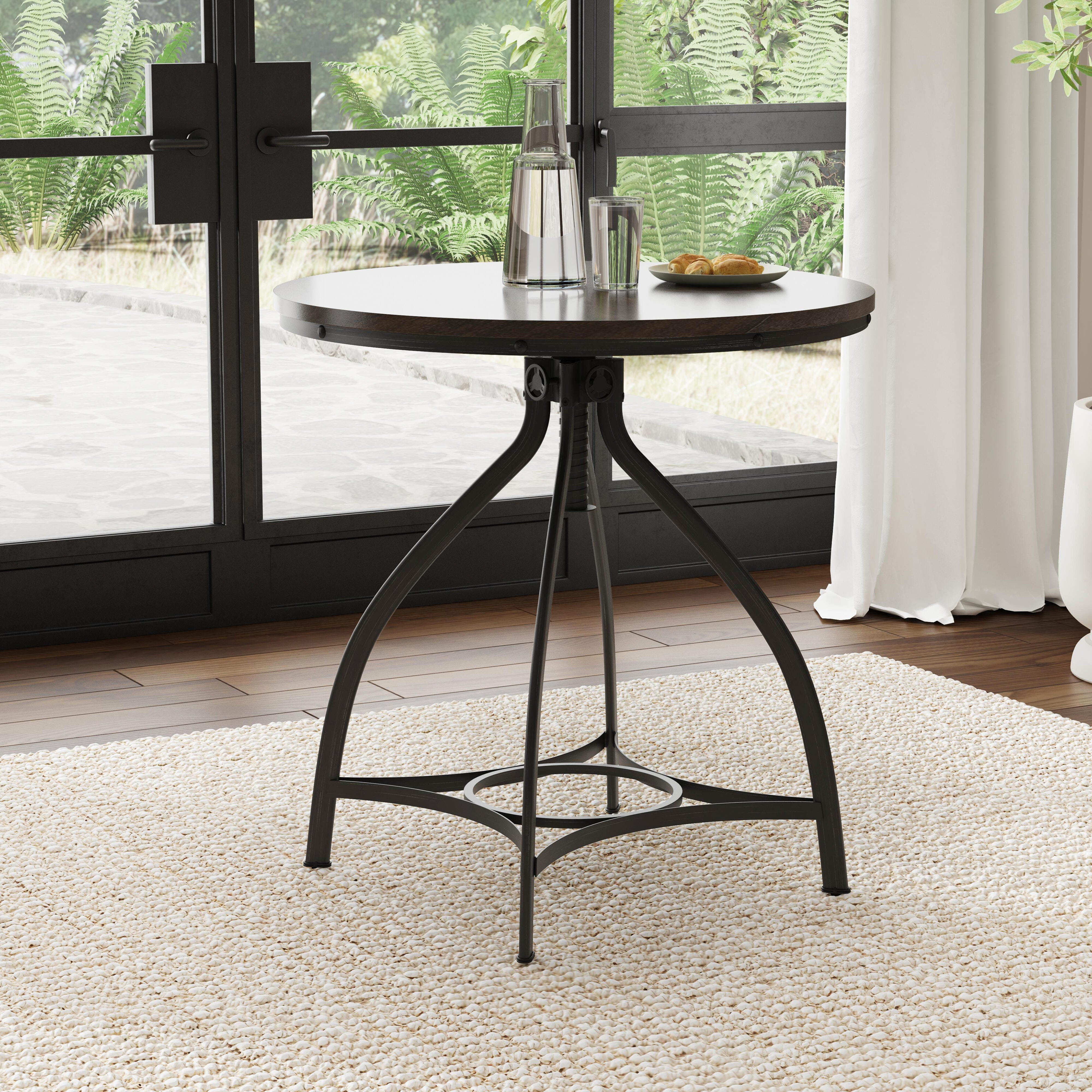 Linon Lawson Adjustable Bar Table, Gray/Black, large