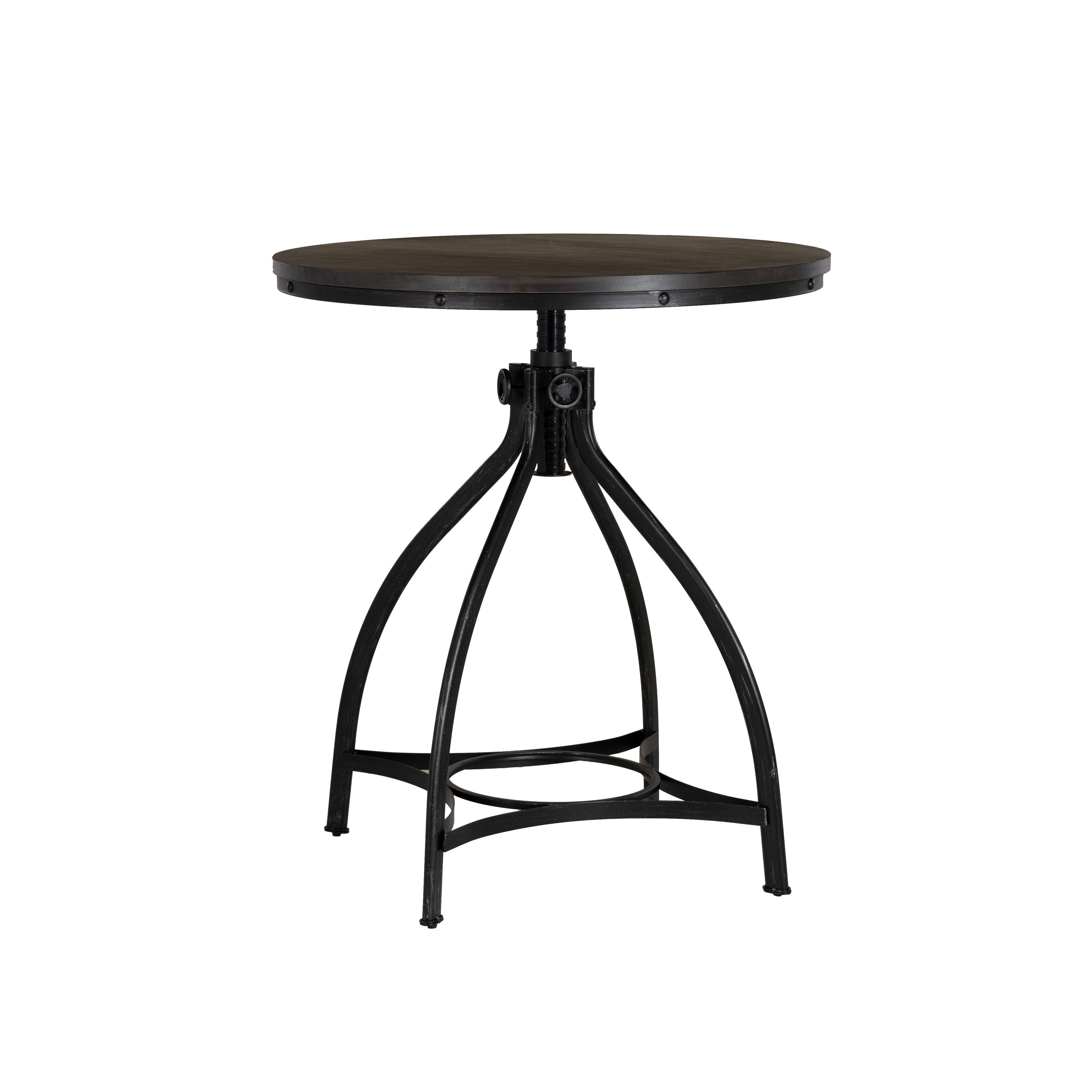 Linon Lawson Adjustable Bar Table, Gray/Black, large