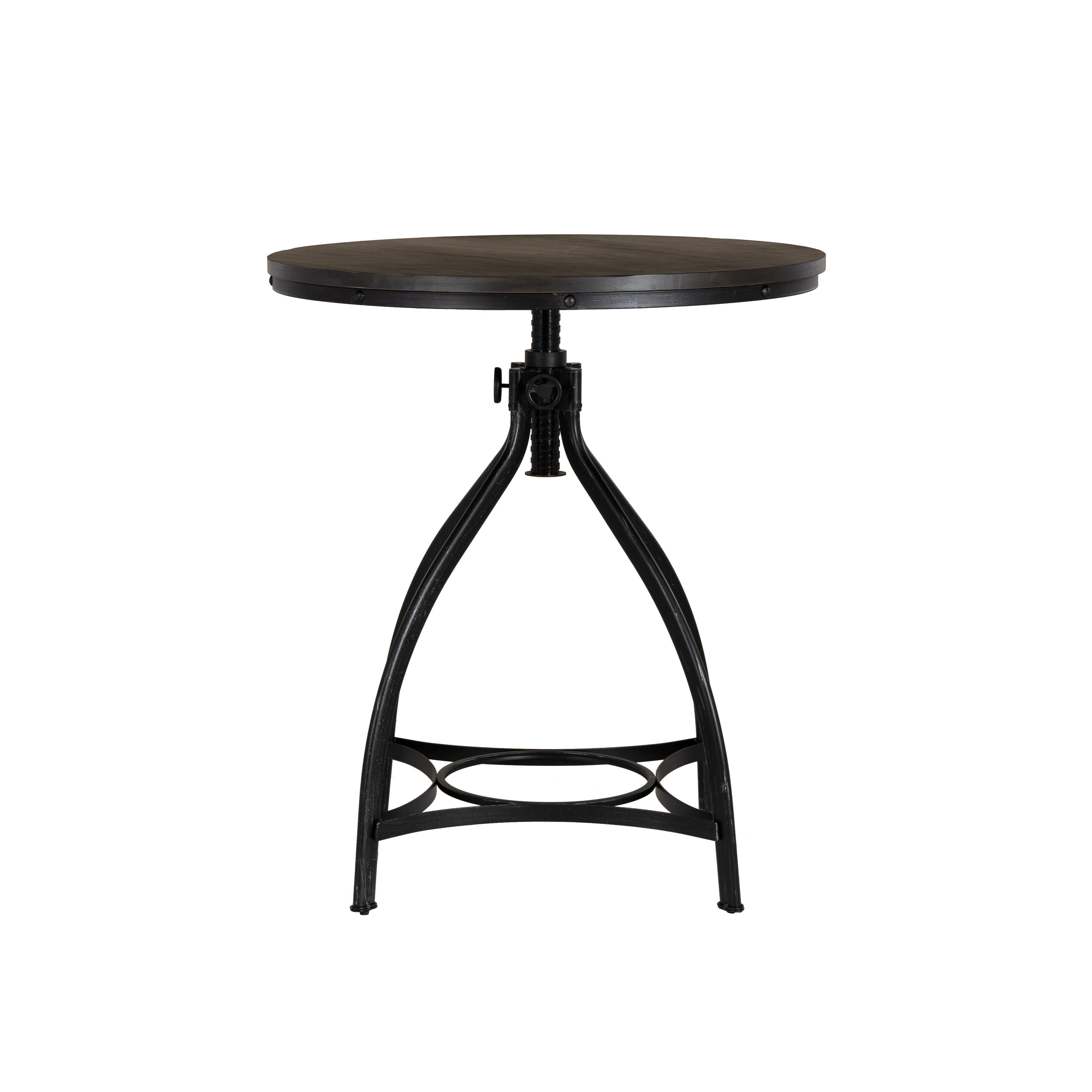 Linon Lawson Adjustable Bar Table, Gray/Black, large