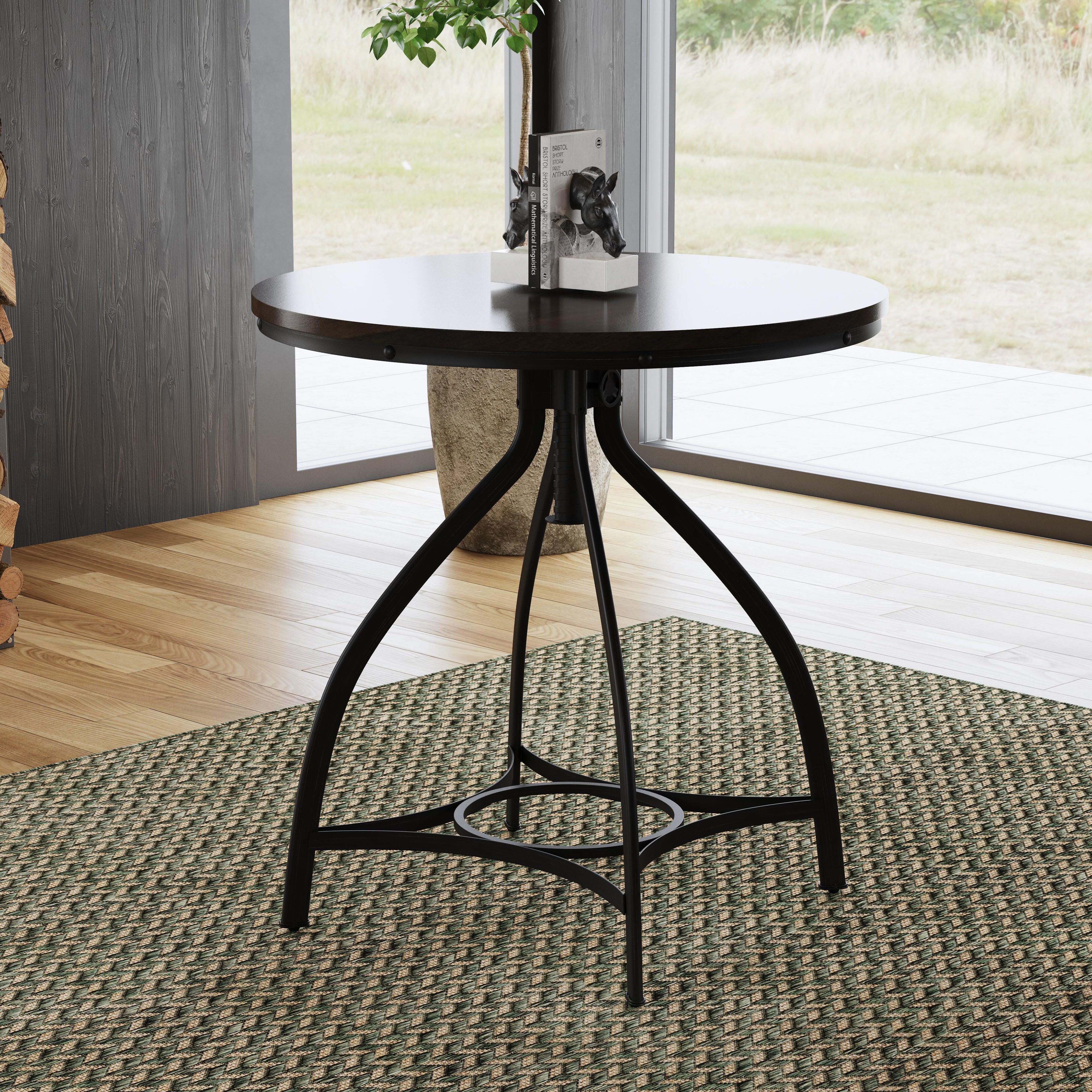 Linon Lawson Adjustable Bar Table, Gray/Black, large