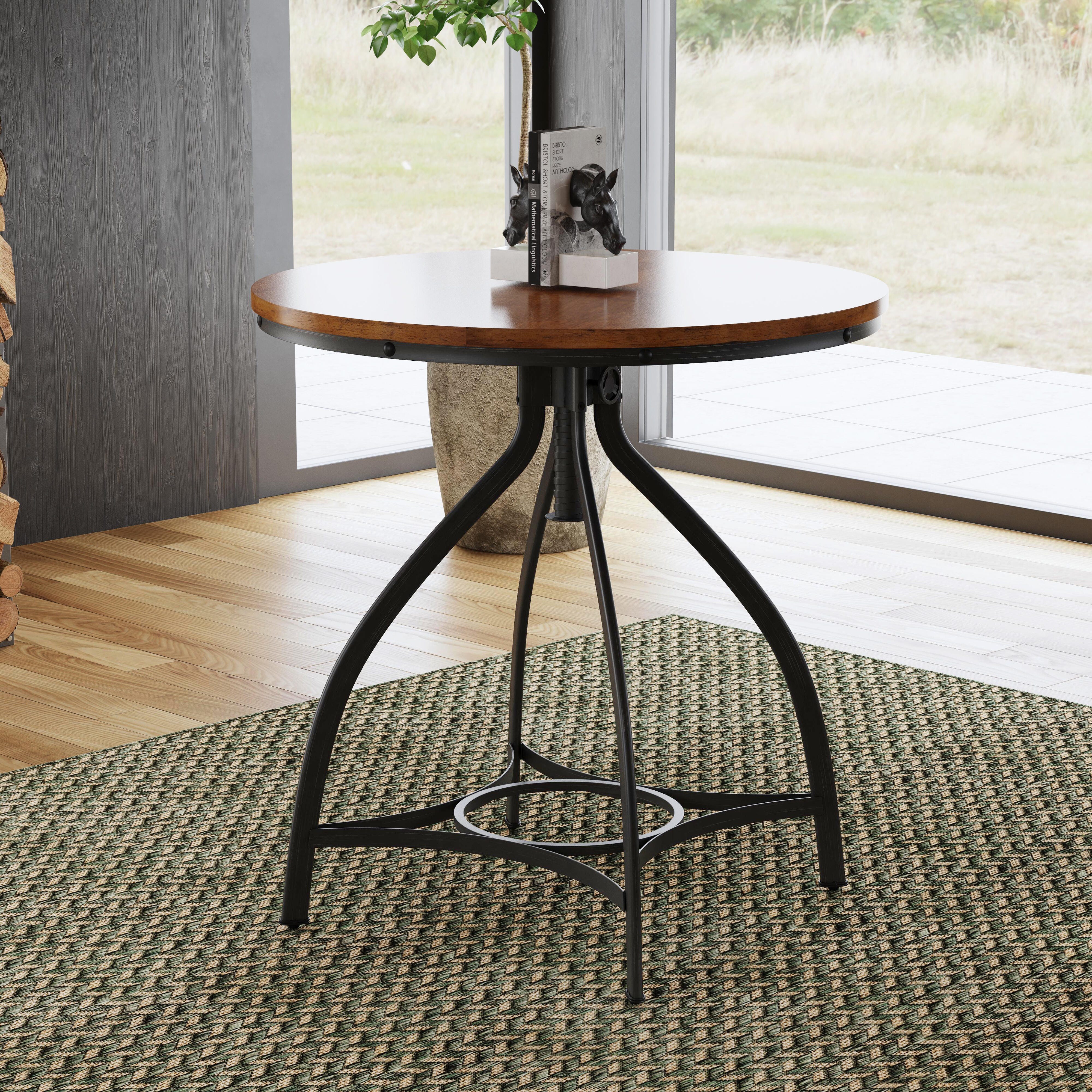 Linon Lawson Adjustable Bar Table, Brown/Black, large