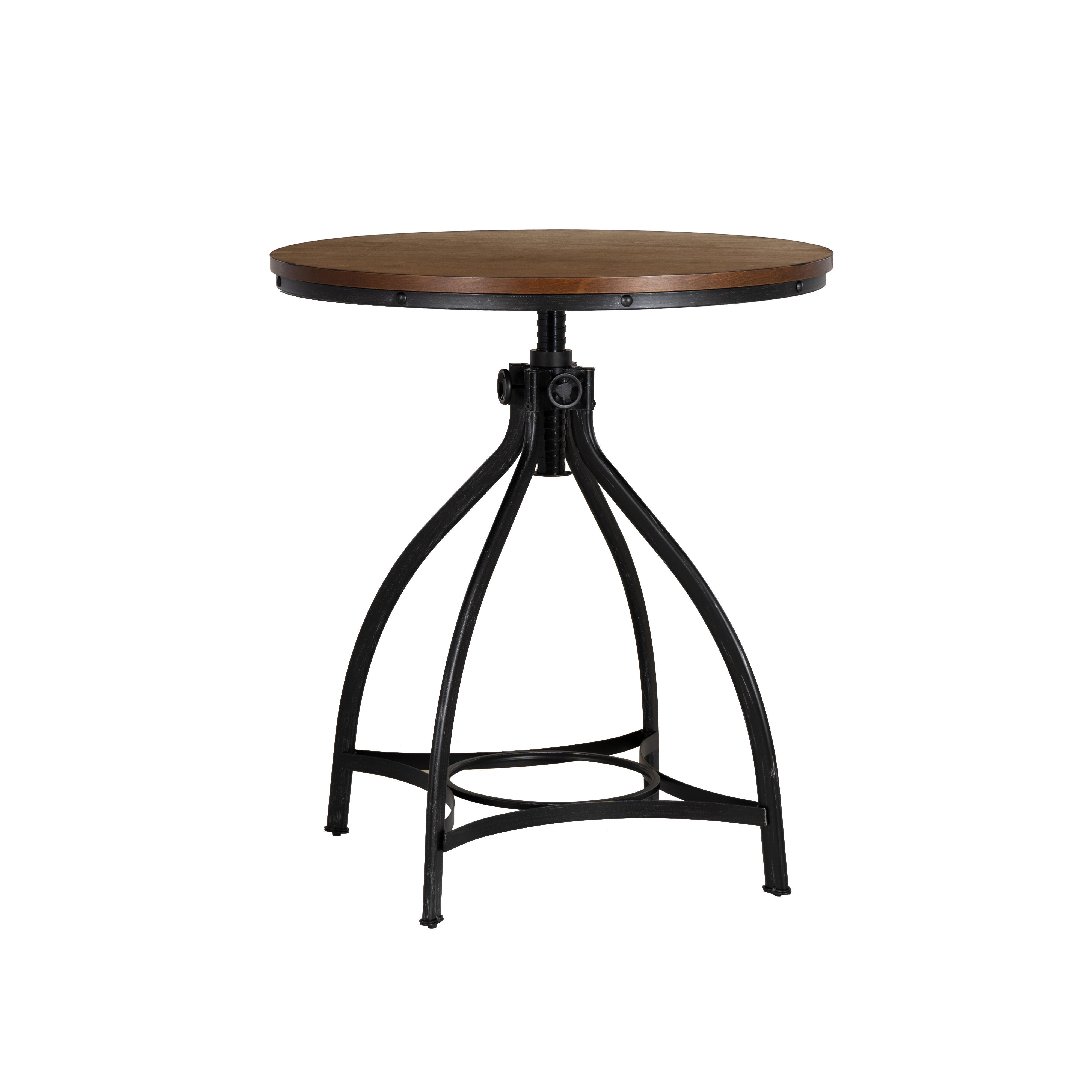 Linon Lawson Adjustable Bar Table, Brown/Black, large