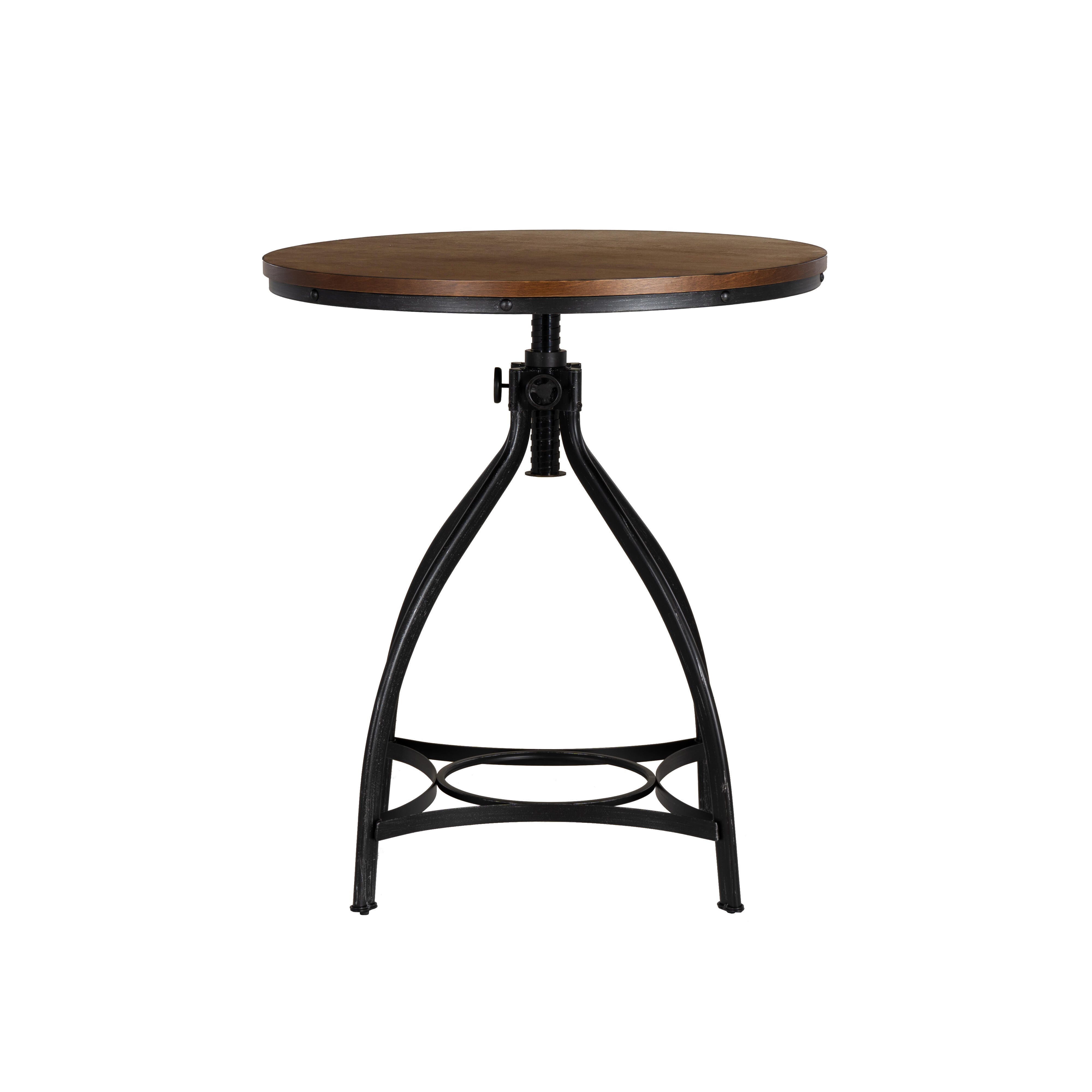 Linon Lawson Adjustable Bar Table, Brown/Black, large