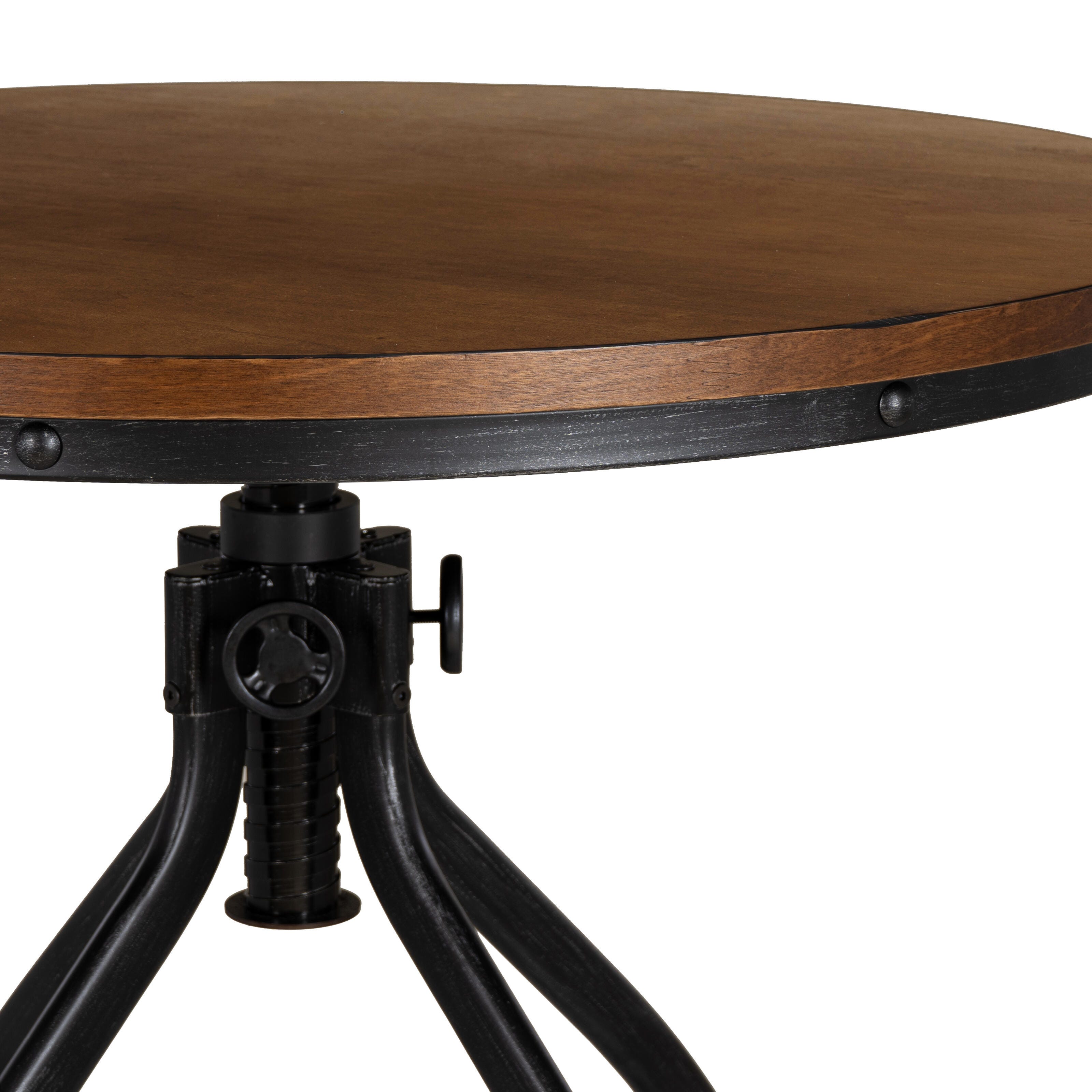 Linon Lawson Adjustable Bar Table, Brown/Black, large