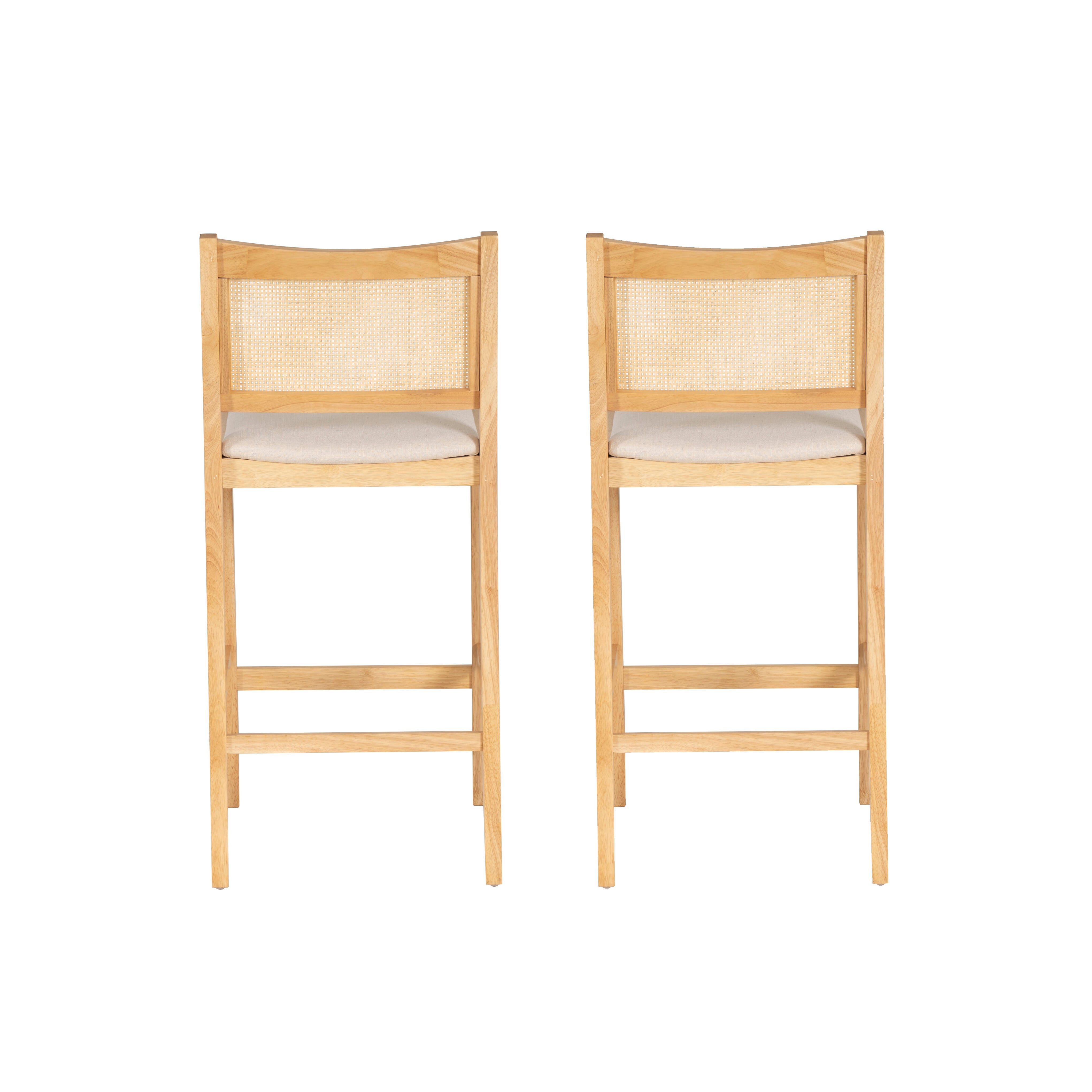Linon Pacey Bar Height Bar Stool (Set of 2), Natural, large
