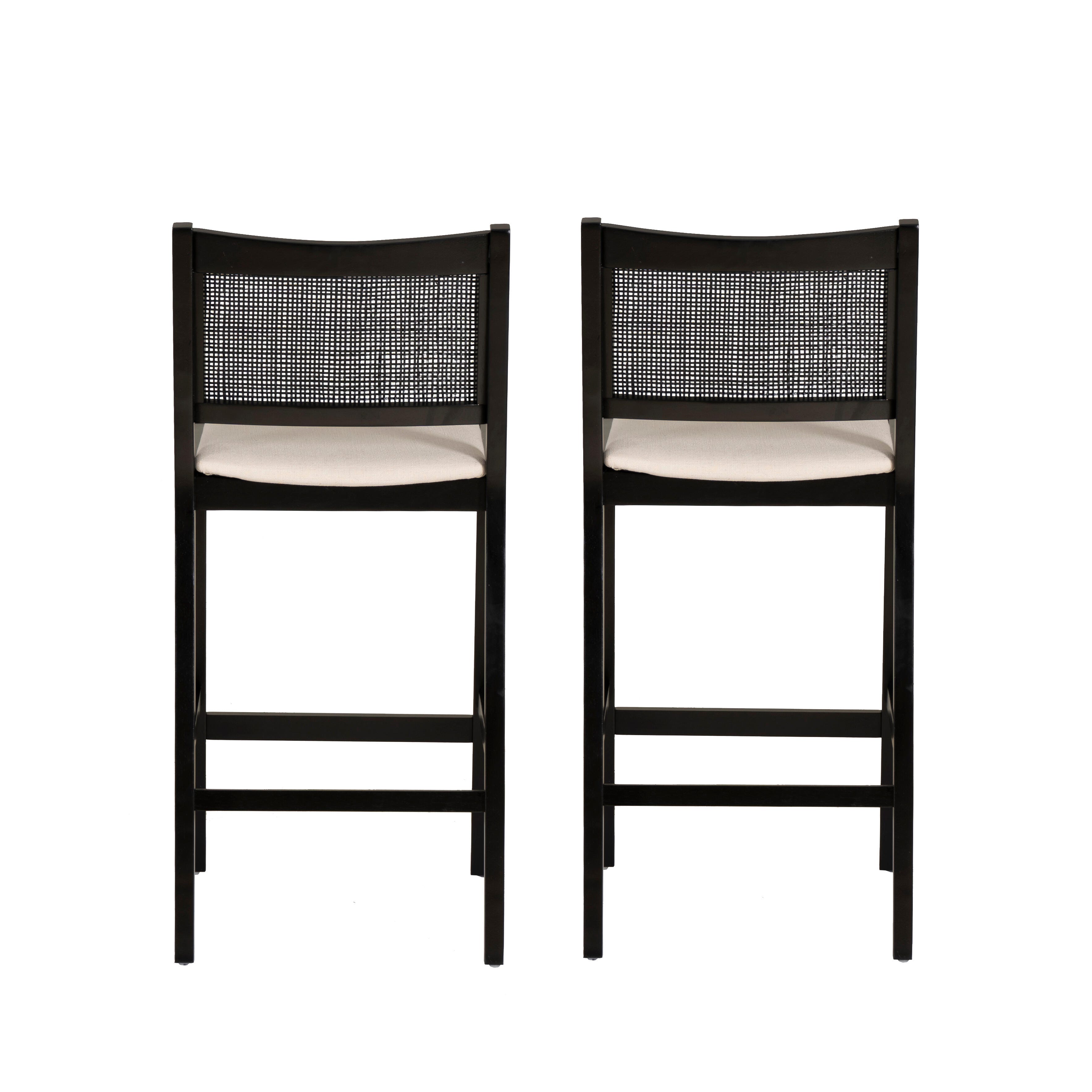 Linon Pacey Bar Height Bar Stool (Set of 2), Black, large