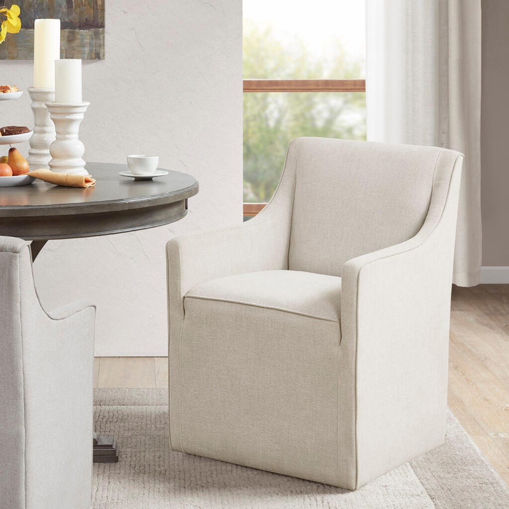 Madison Park Charlotte Dining Chair, Cream, rollover