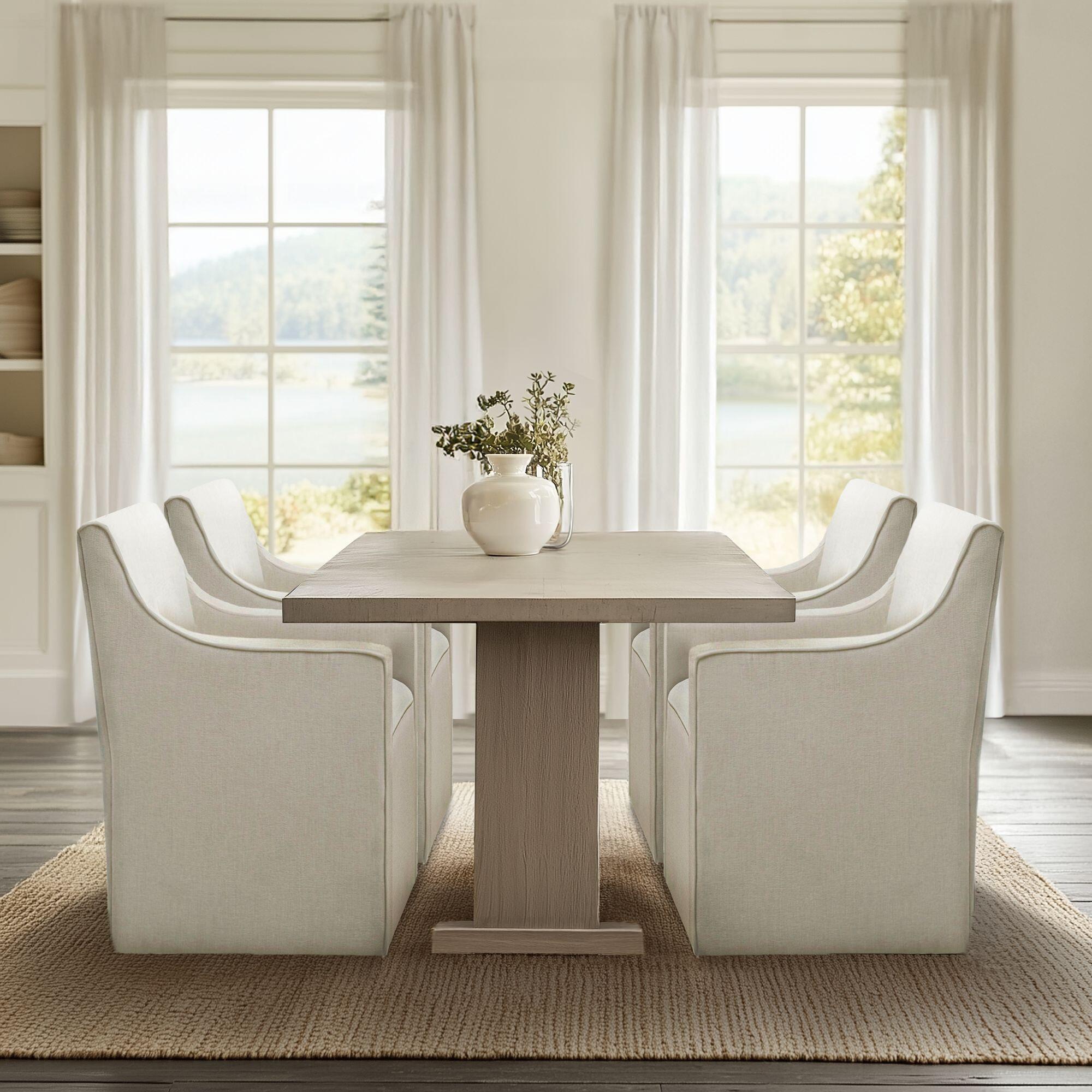 Madison Park Charlotte Dining Chair, Cream, large