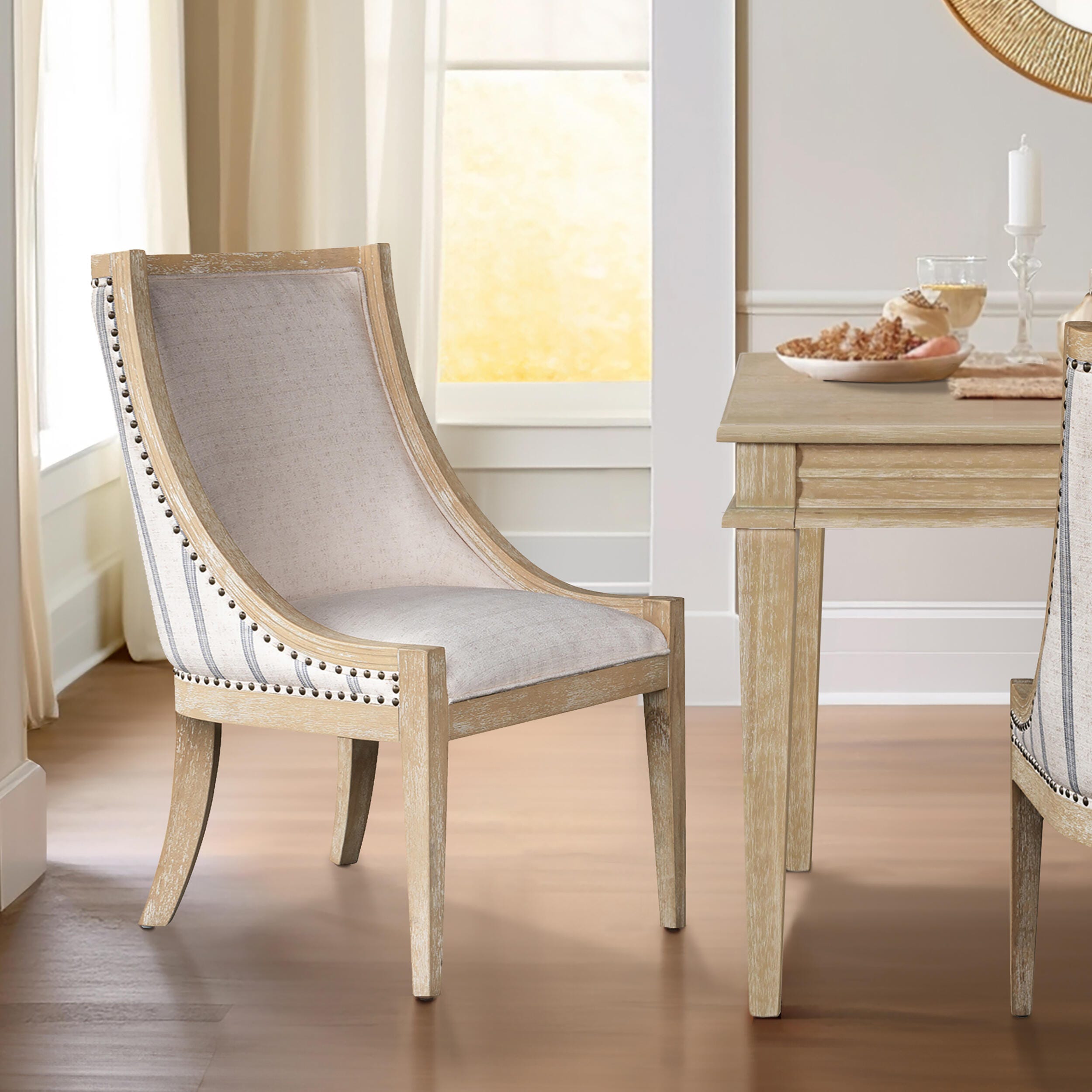 Martha Stewart Elmcrest Dining Chair, Beige/Tan, rollover