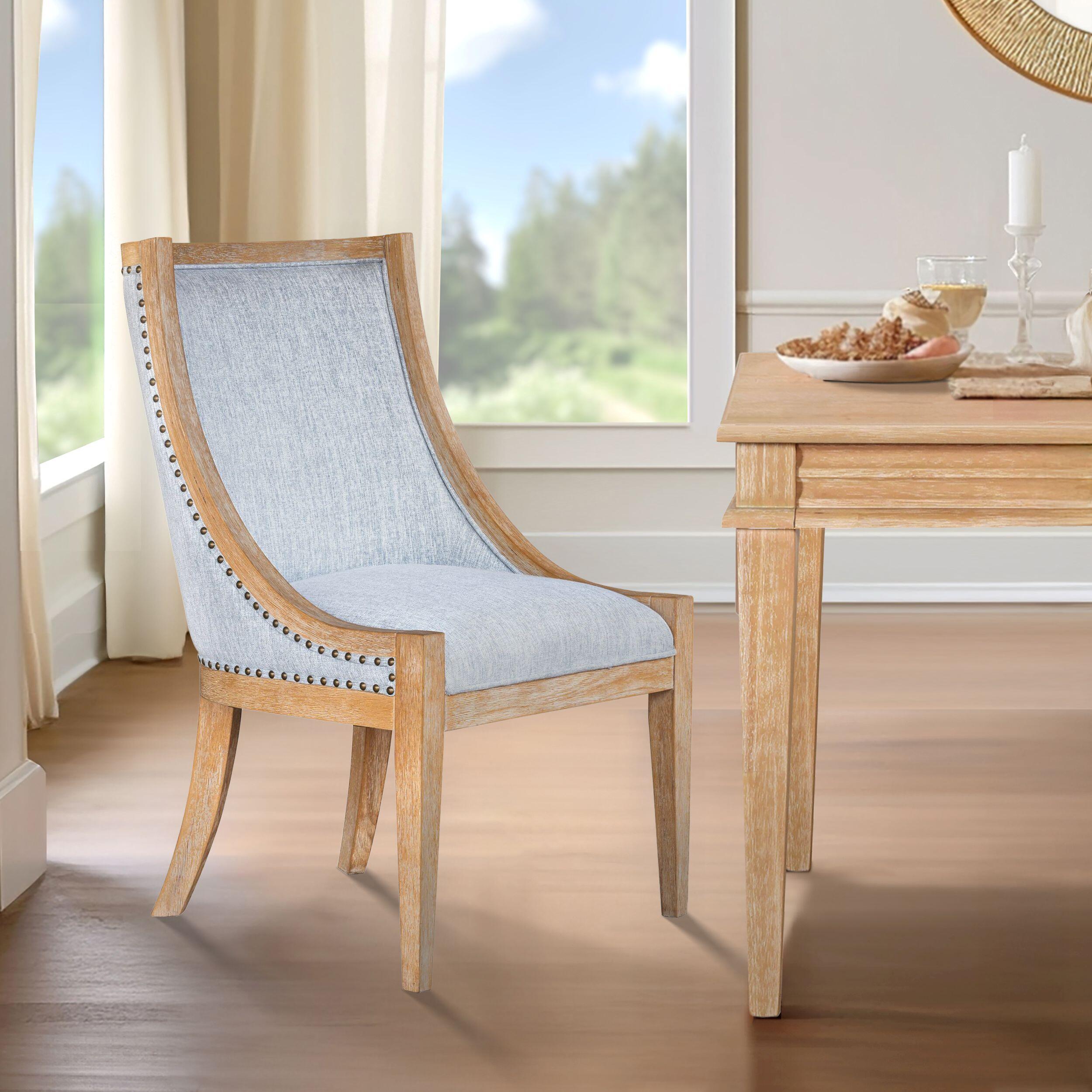 Martha Stewart Elmcrest Dining Chair, Light Blue/Tan, rollover
