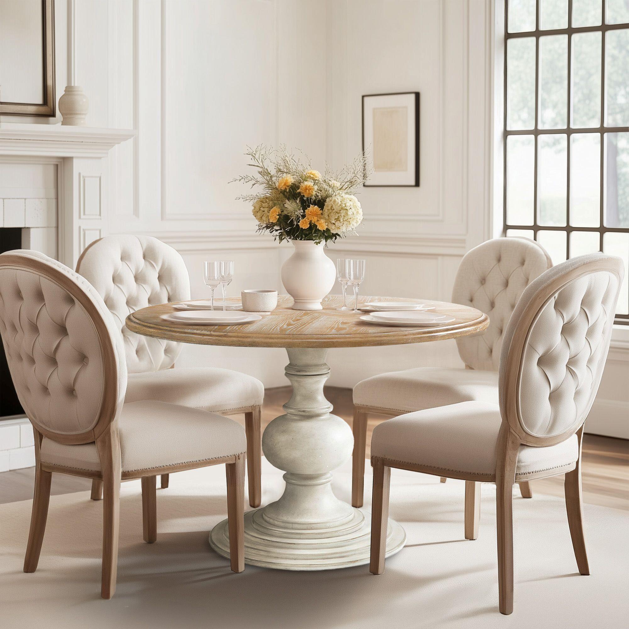Madison Park Lexi Dining Table, Walnut/Antique Cream, rollover