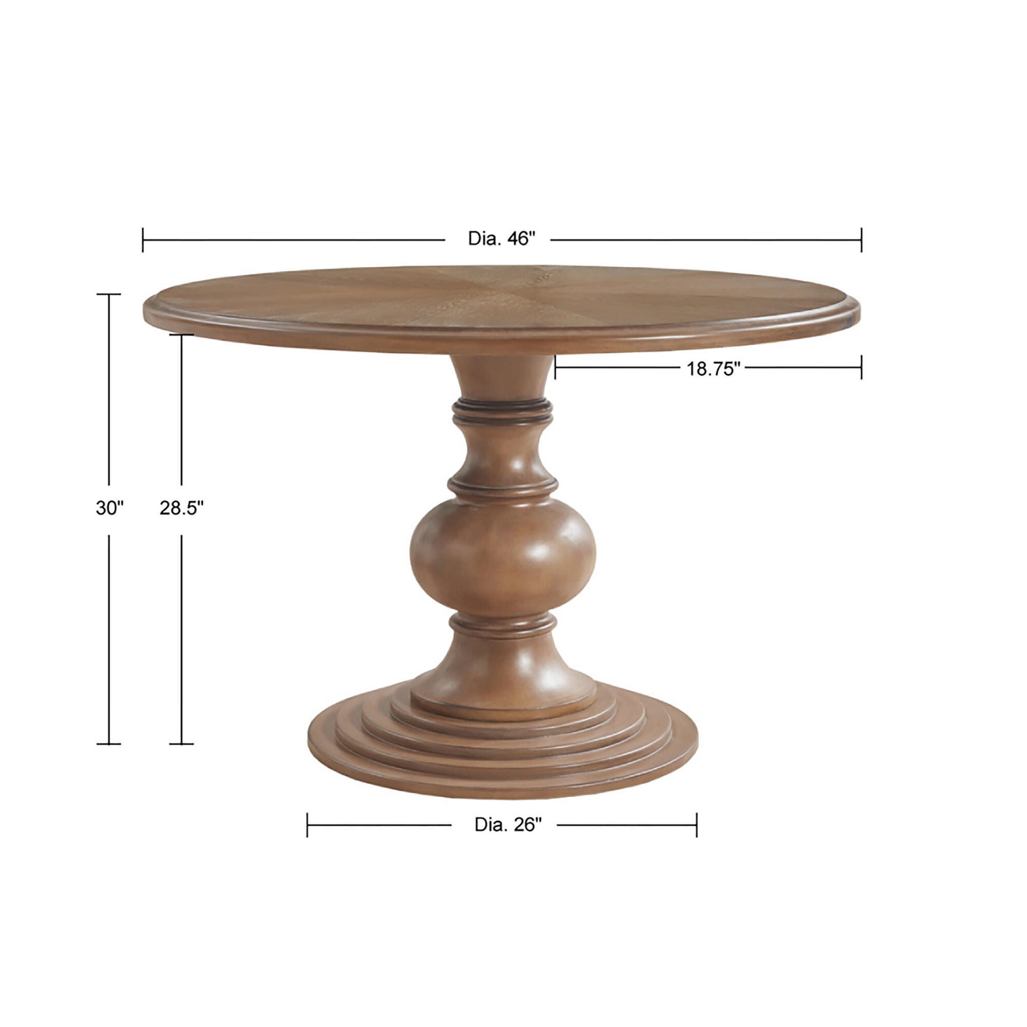 Madison Park Lexi Dining Table, Walnut, large