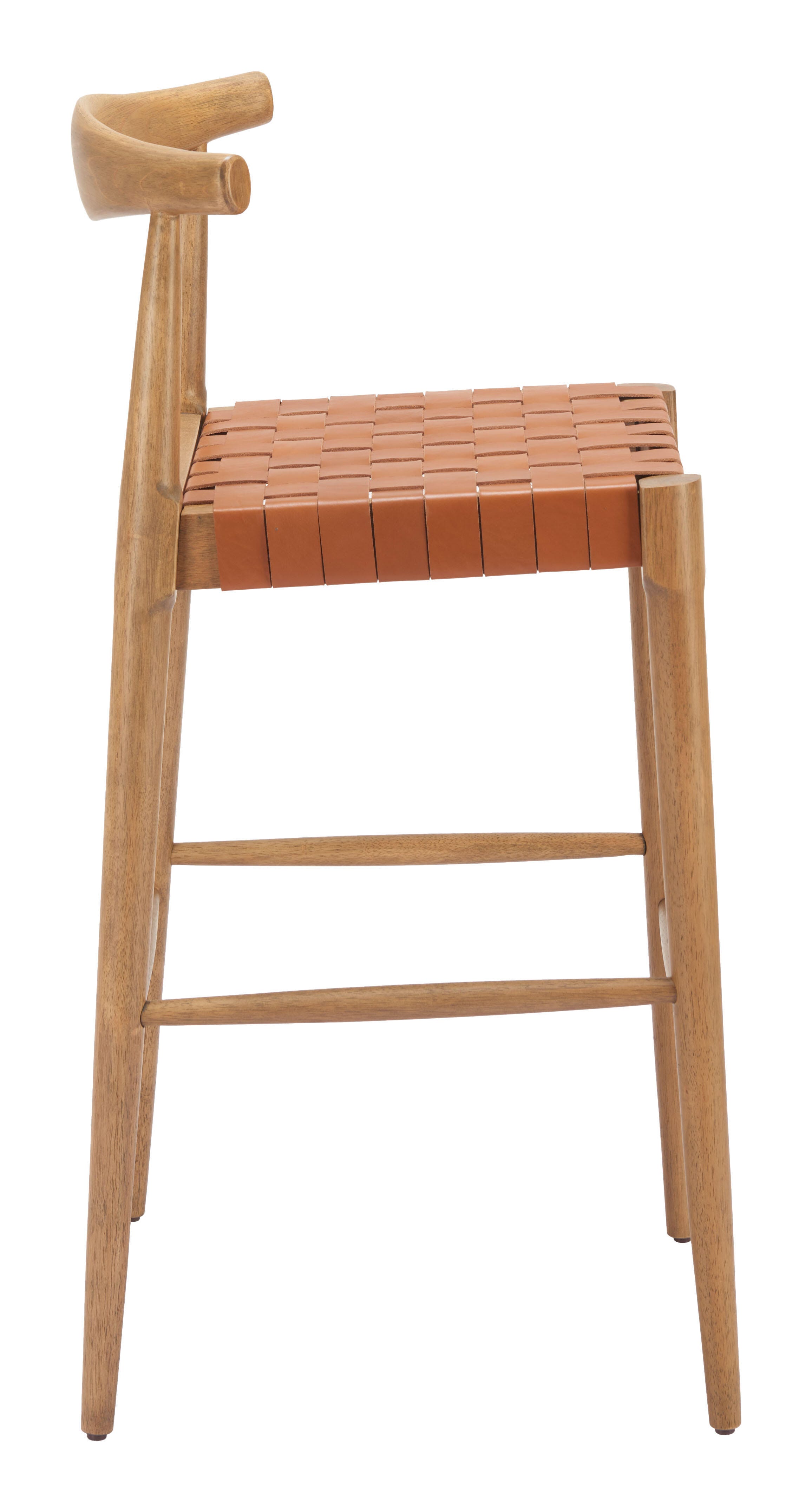 ZUO Bandani Bar Height Bar Stool, Brown/Tan, large