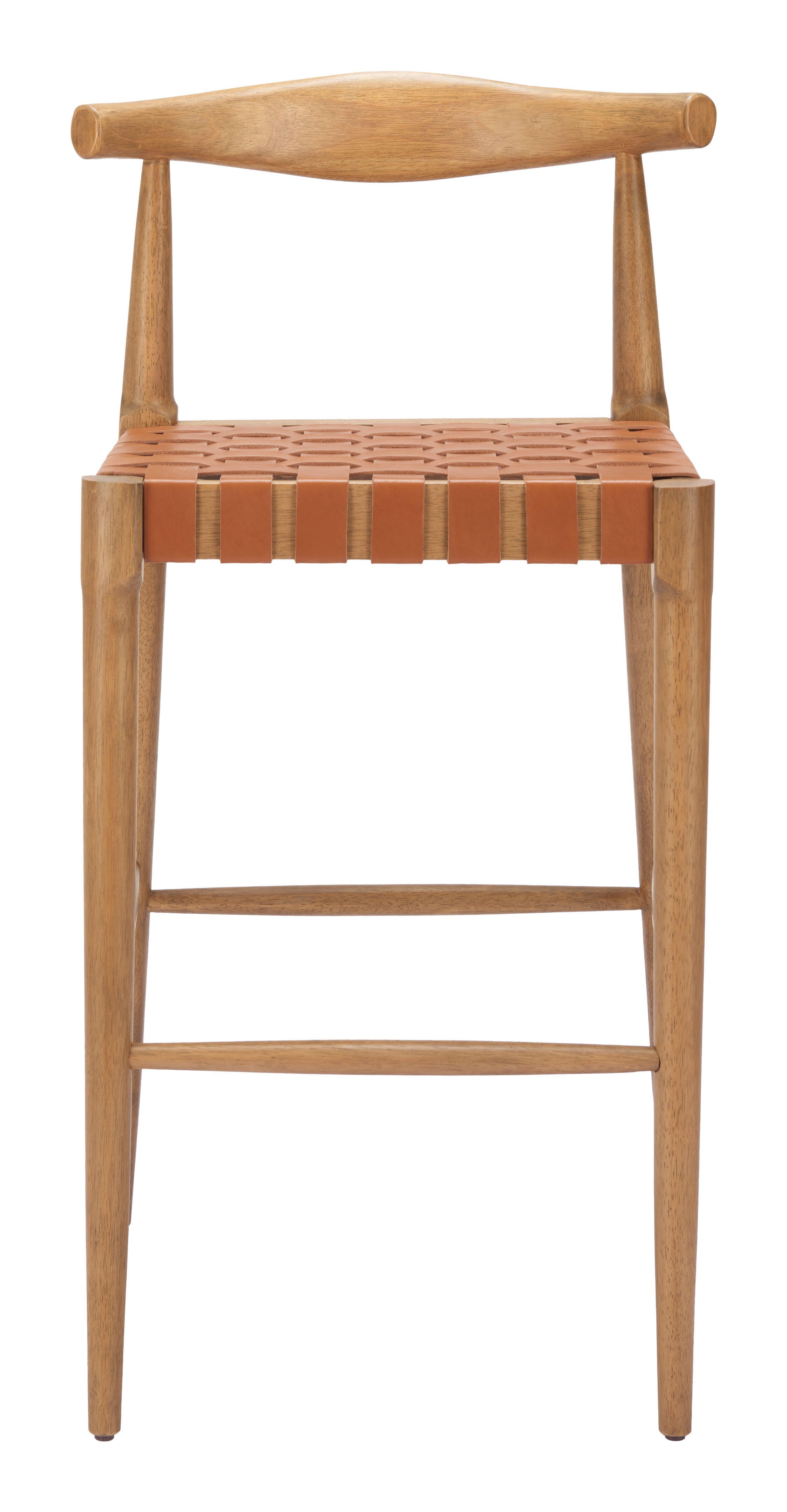 ZUO Bandani Bar Height Bar Stool, Brown/Tan, large