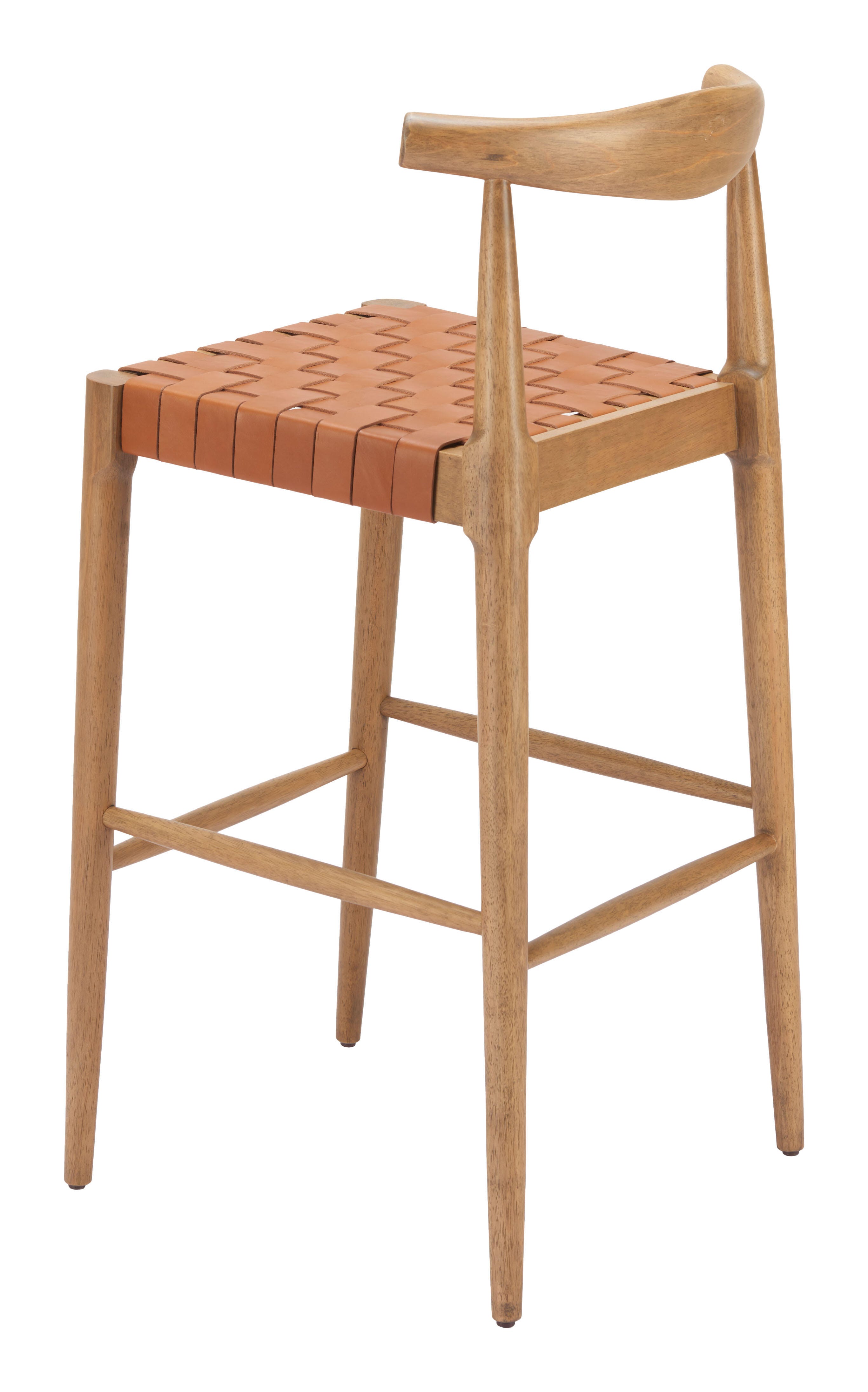 ZUO Bandani Bar Height Bar Stool, Brown/Tan, large