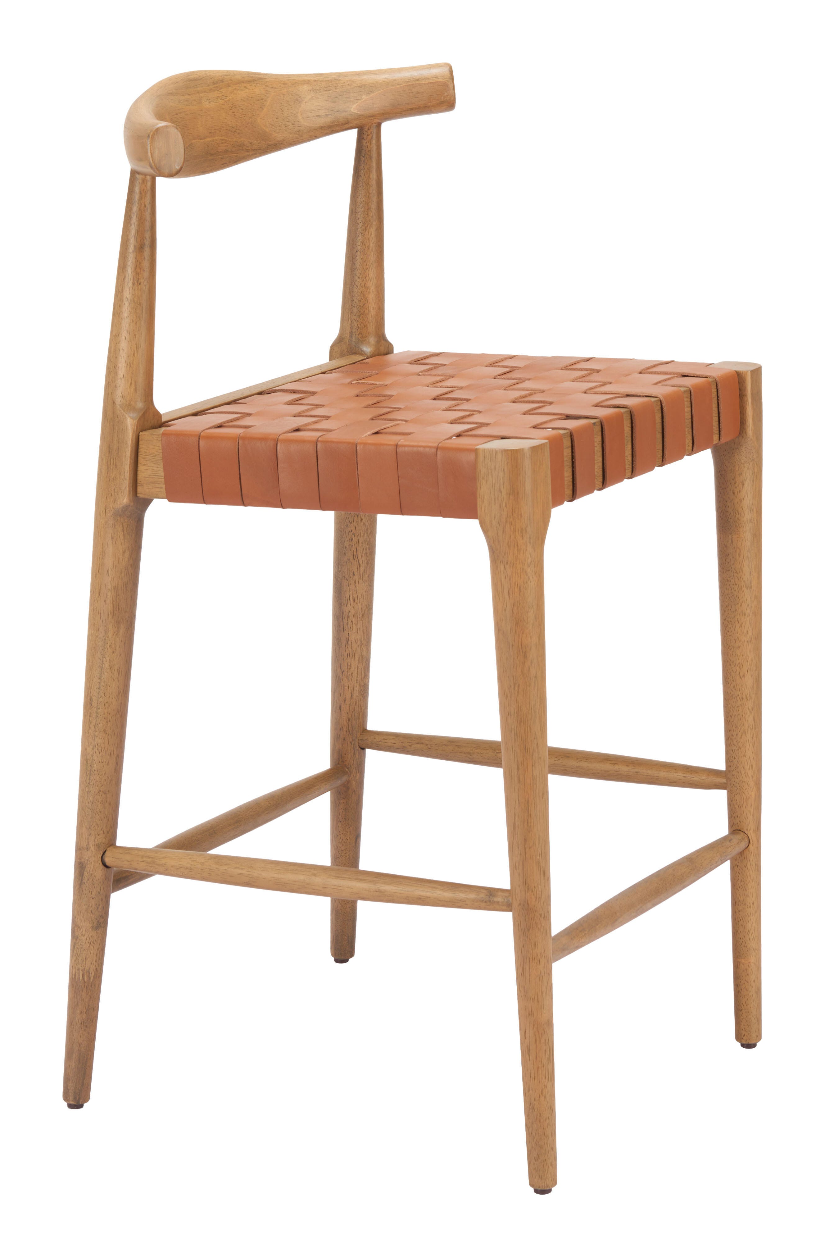ZUO Bandani Counter Height Bar Stool, Brown/Tan, large