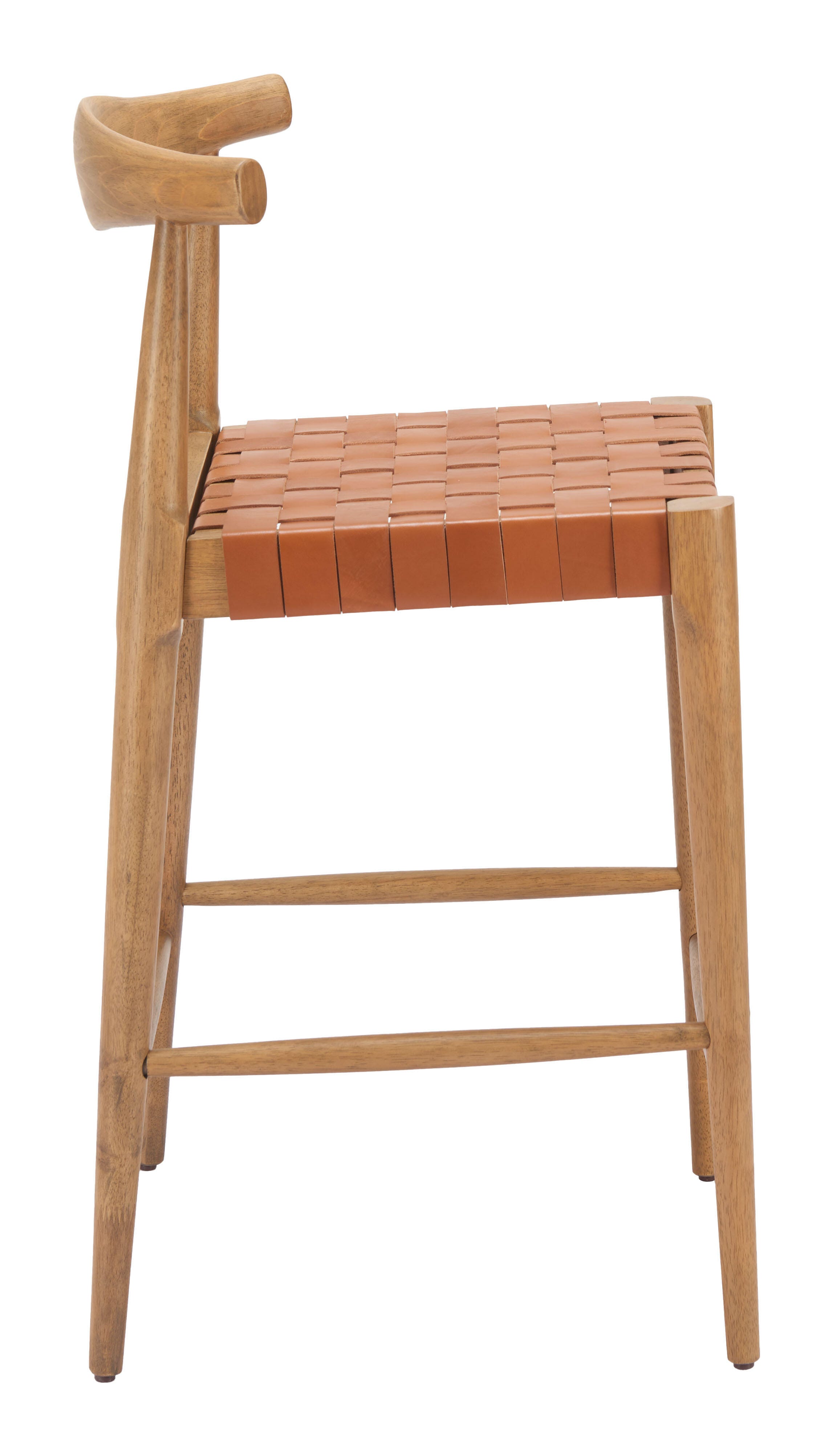 ZUO Bandani Counter Height Bar Stool, Brown/Tan, large