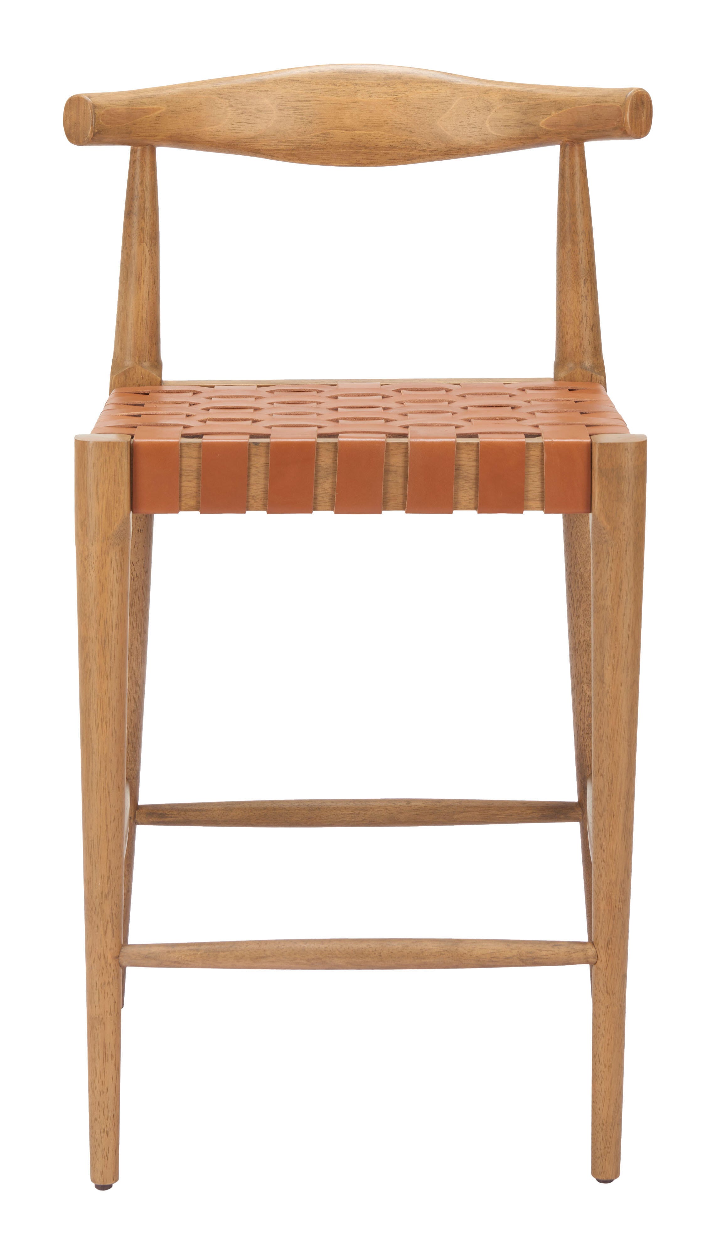 ZUO Bandani Counter Height Bar Stool, Brown/Tan, large