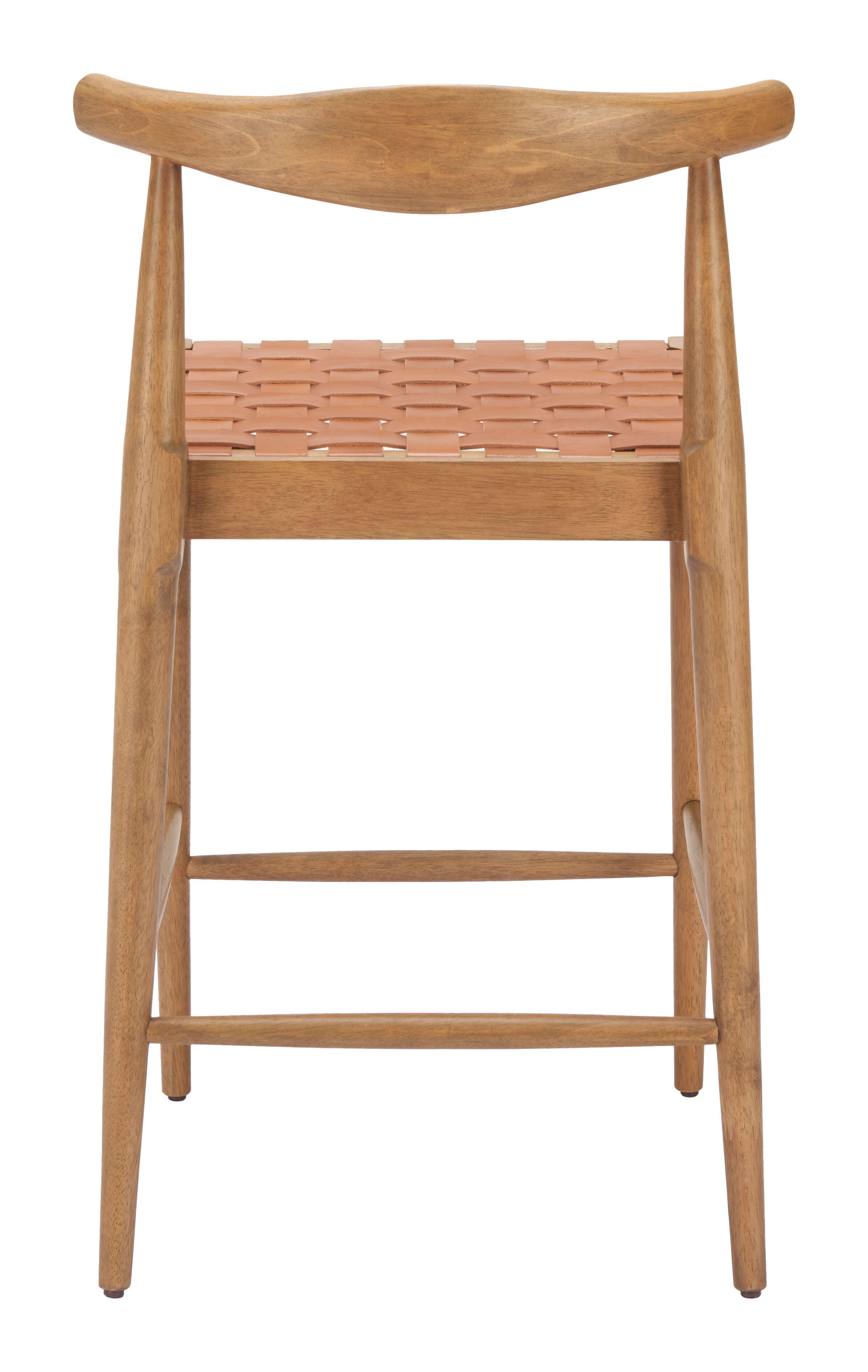 ZUO Bandani Counter Height Bar Stool, Brown/Tan, large