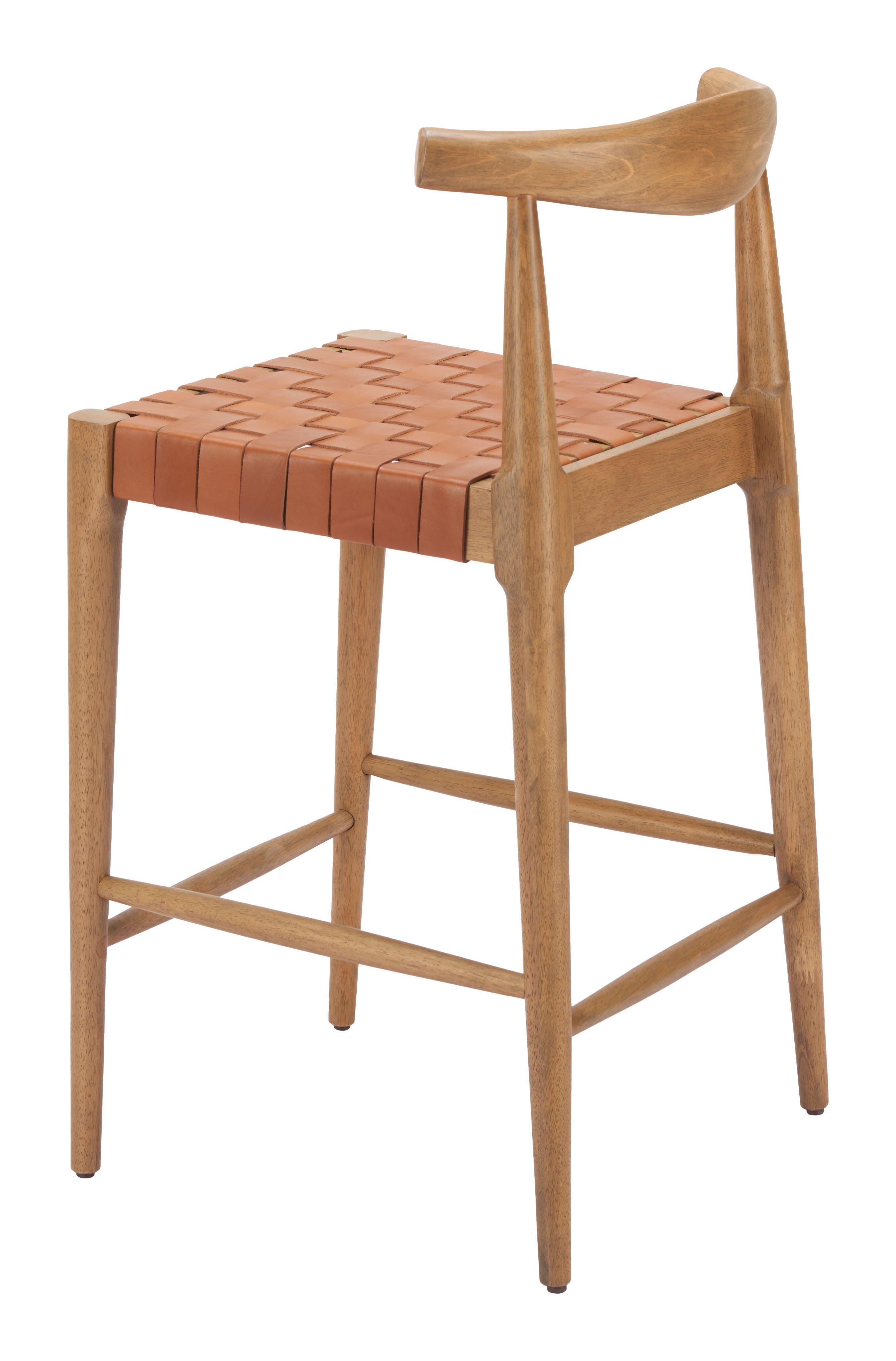 ZUO Bandani Counter Height Bar Stool, Brown/Tan, large
