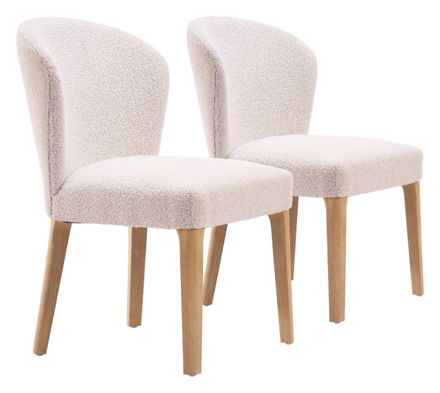 ZUO Mondstein Dining Chair (Set of 2), Ivory