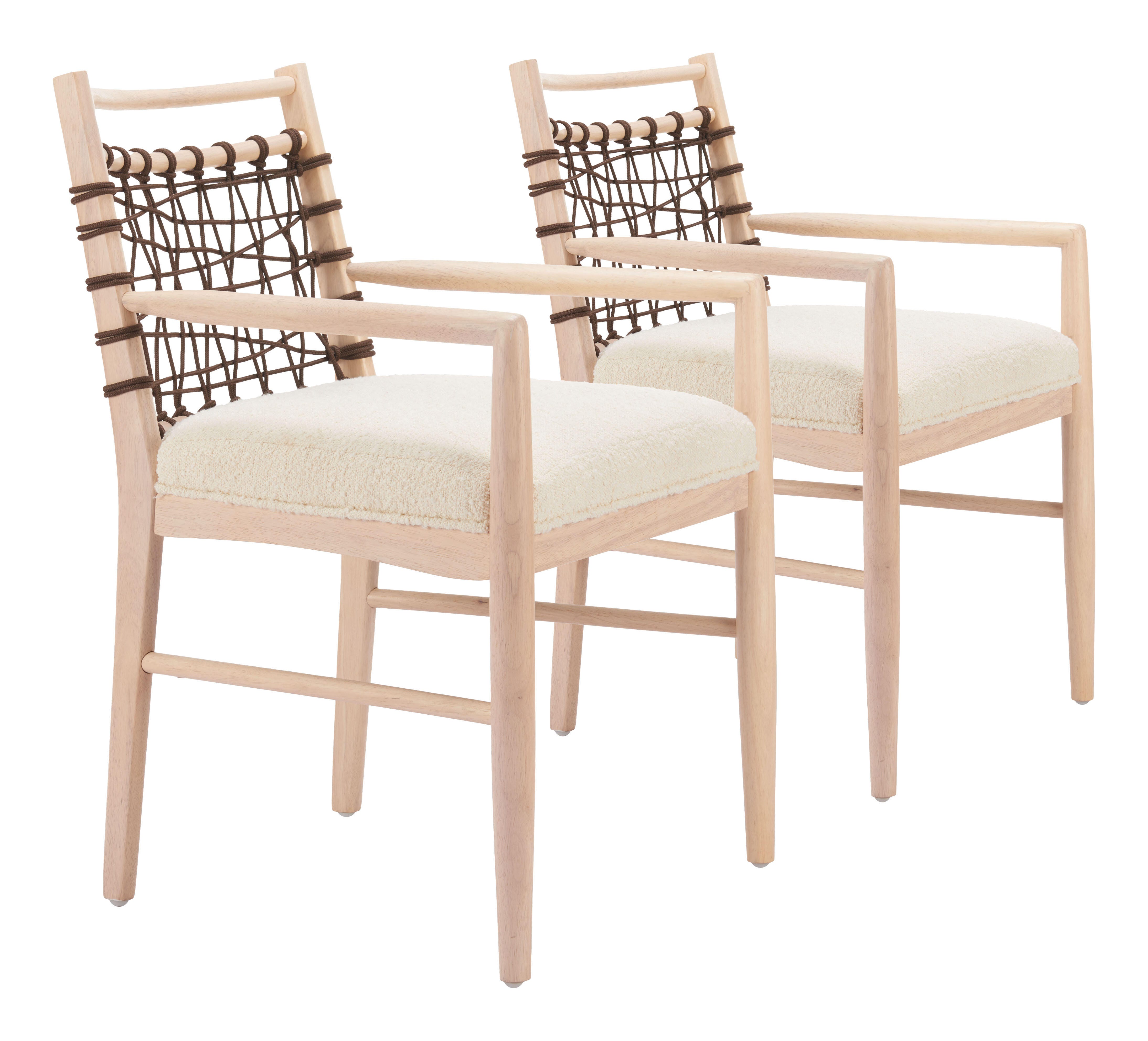 ZUO Wezly Dining Chair (Set of 2), Ivory, large
