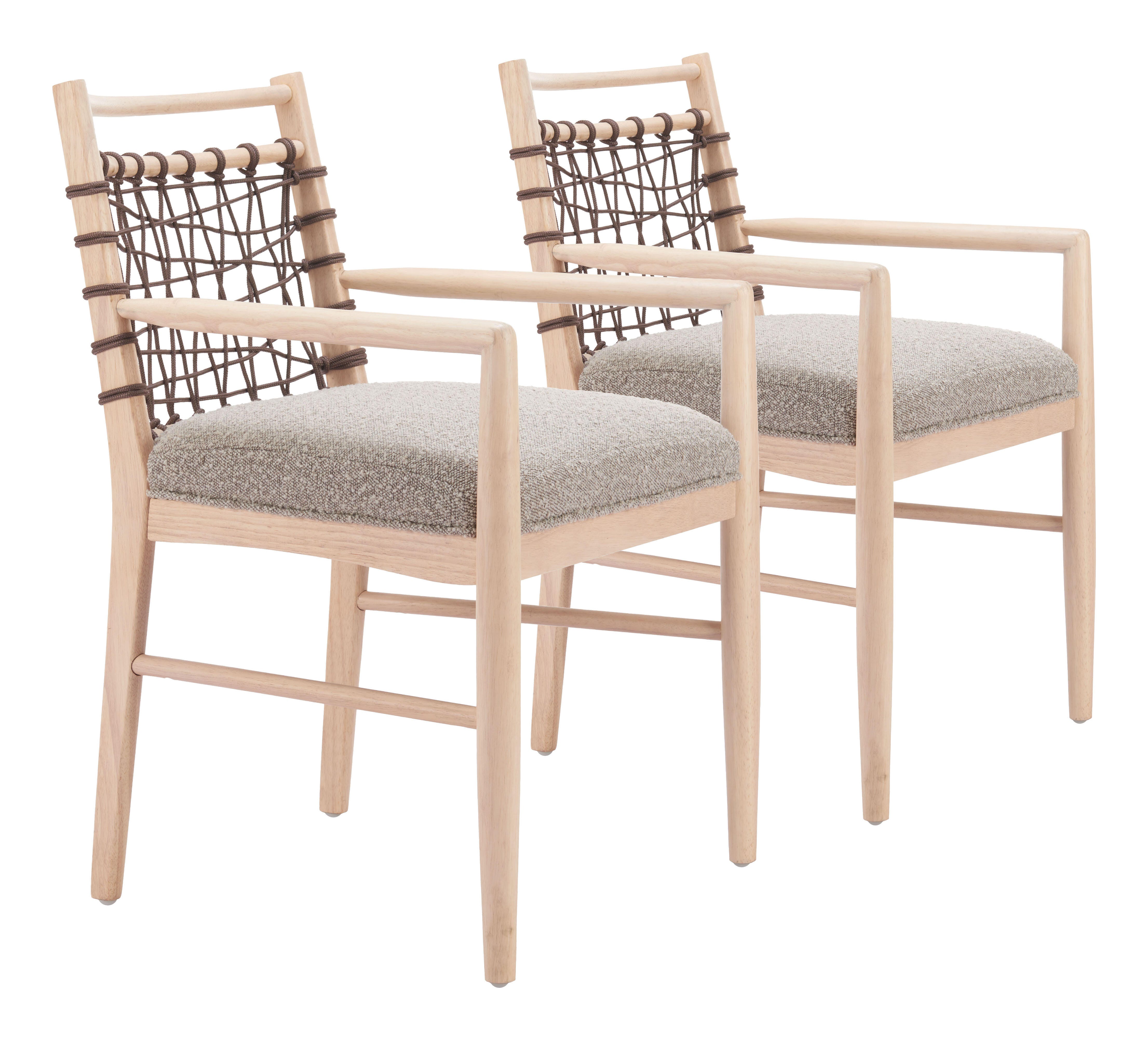 ZUO Wezly Dining Chair (Set of 2), Gray, large