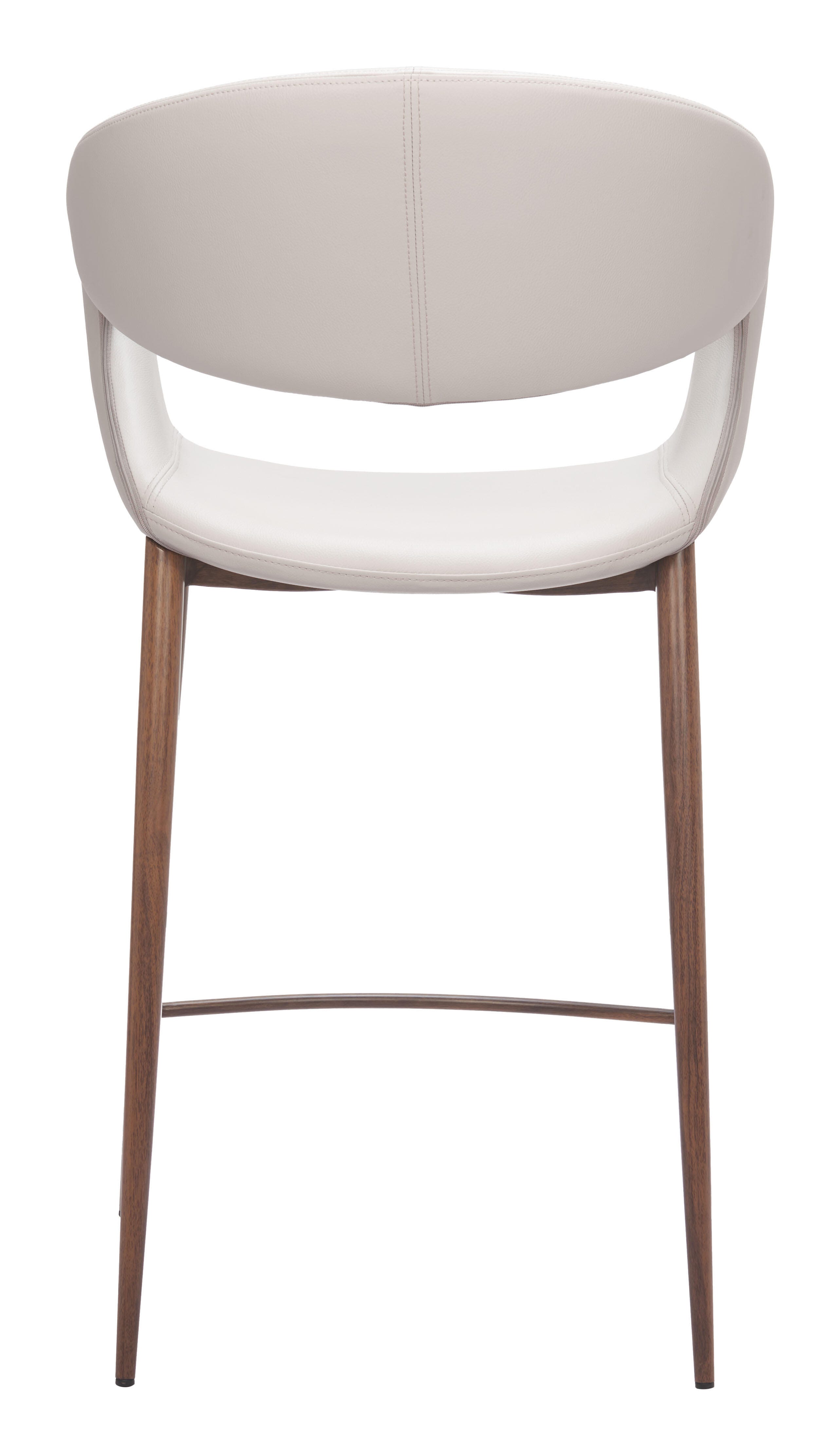 ZUO Limay Counter Height Bar Stool, Beige/Walnut, large